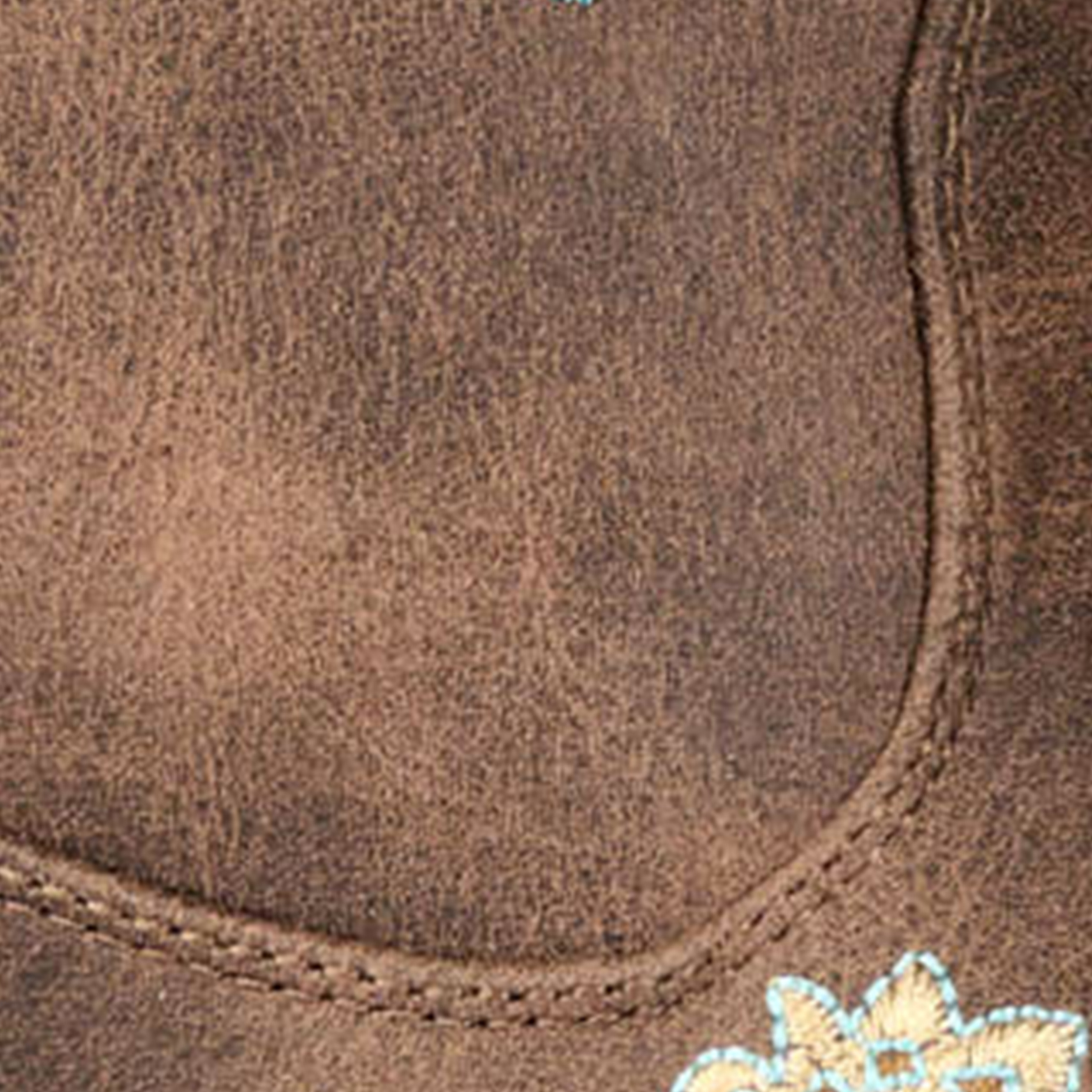 Roper Women's Riley Brown with Floral Embroidery Snip Toe Cowboy Boots - Image 1