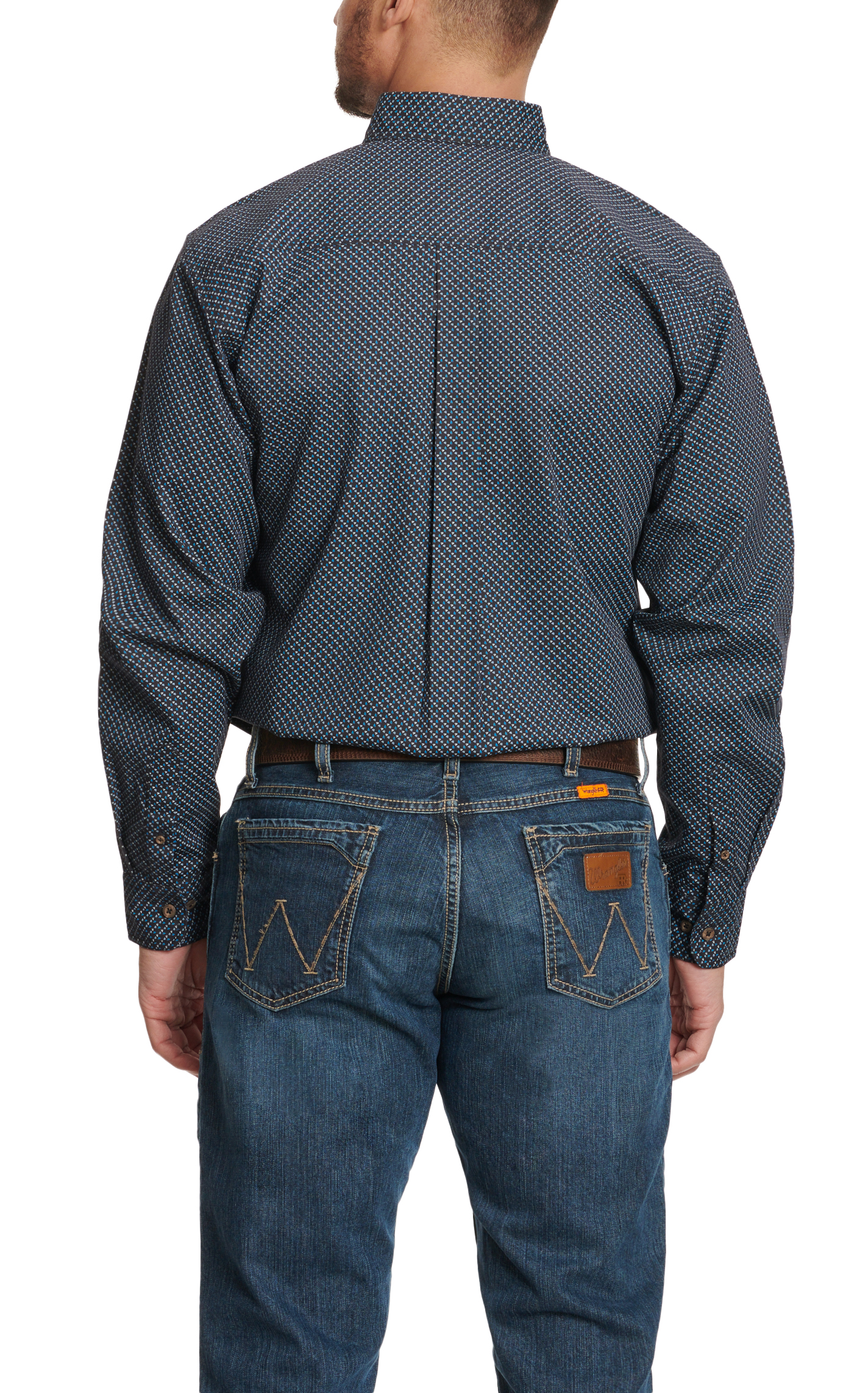 Forge Men's Black & Blue Geo Print FR Work Shirt - Image 1