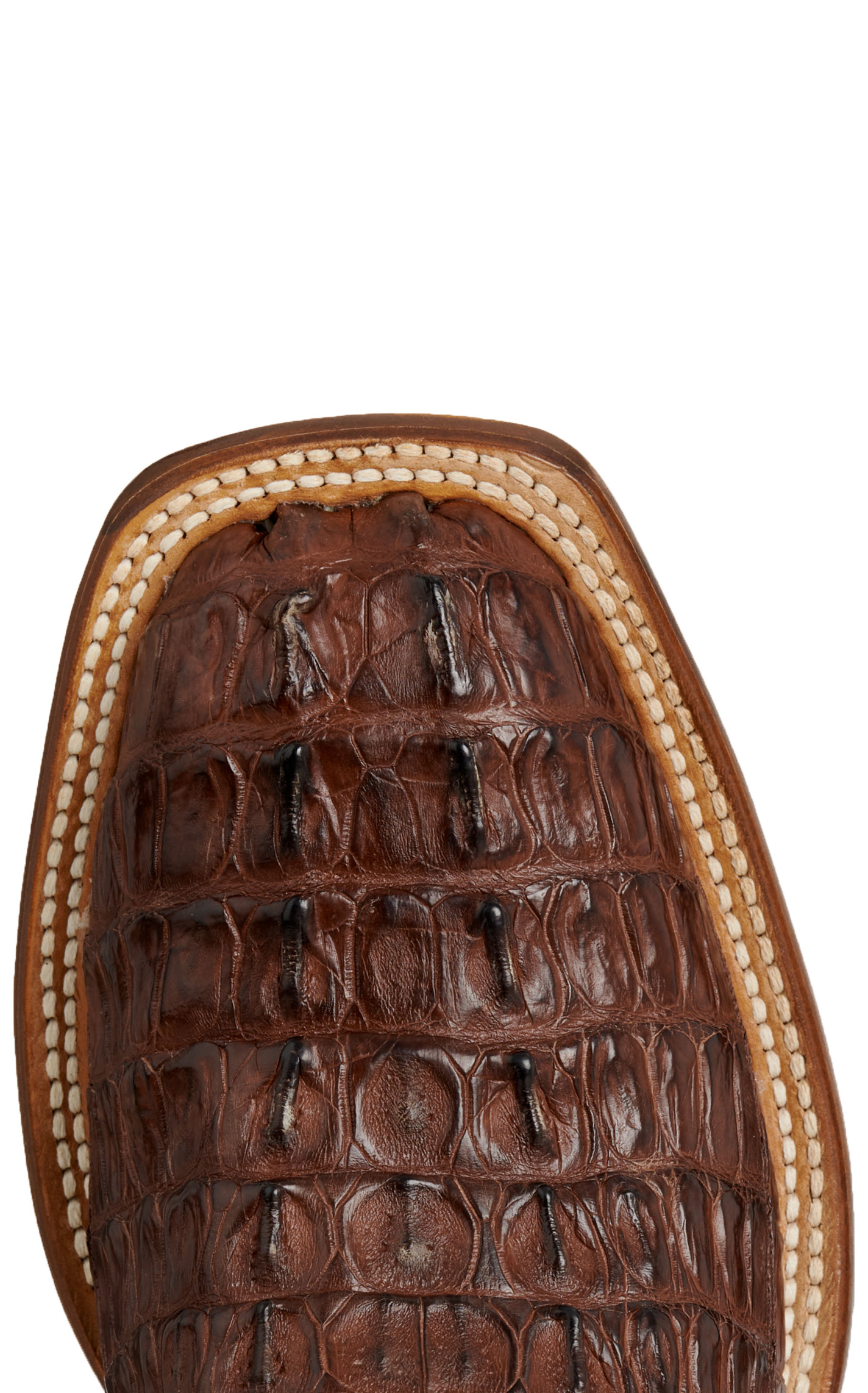Lucchese Men's Burnt Umber Black Caiman Wide Square Toe Cowboy Boots - Image 1