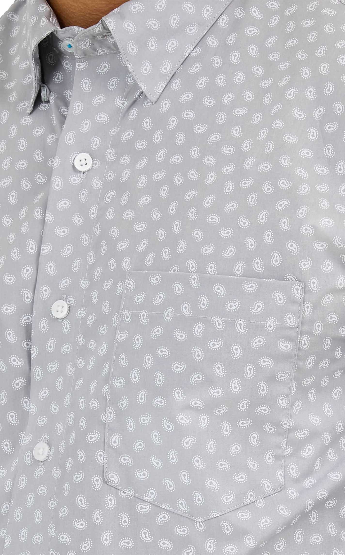 Wrangler Men's Cody Johnson Collection Gray Paisley Western Shirt - Image 1