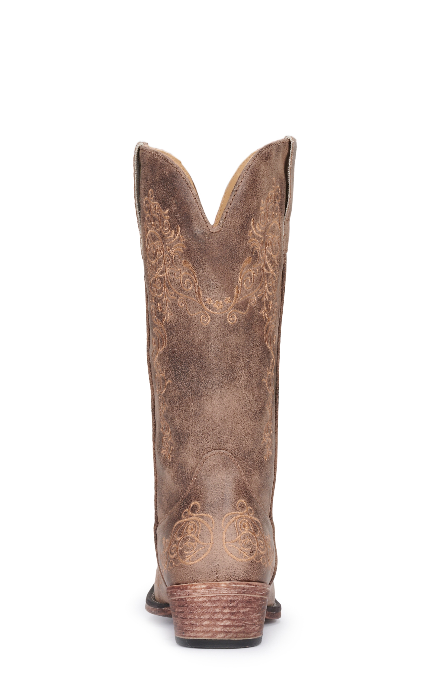 Roper Women's Riley Brown with Embroidered Scrollwork Snip Toe Cowboy Boots - Image 1