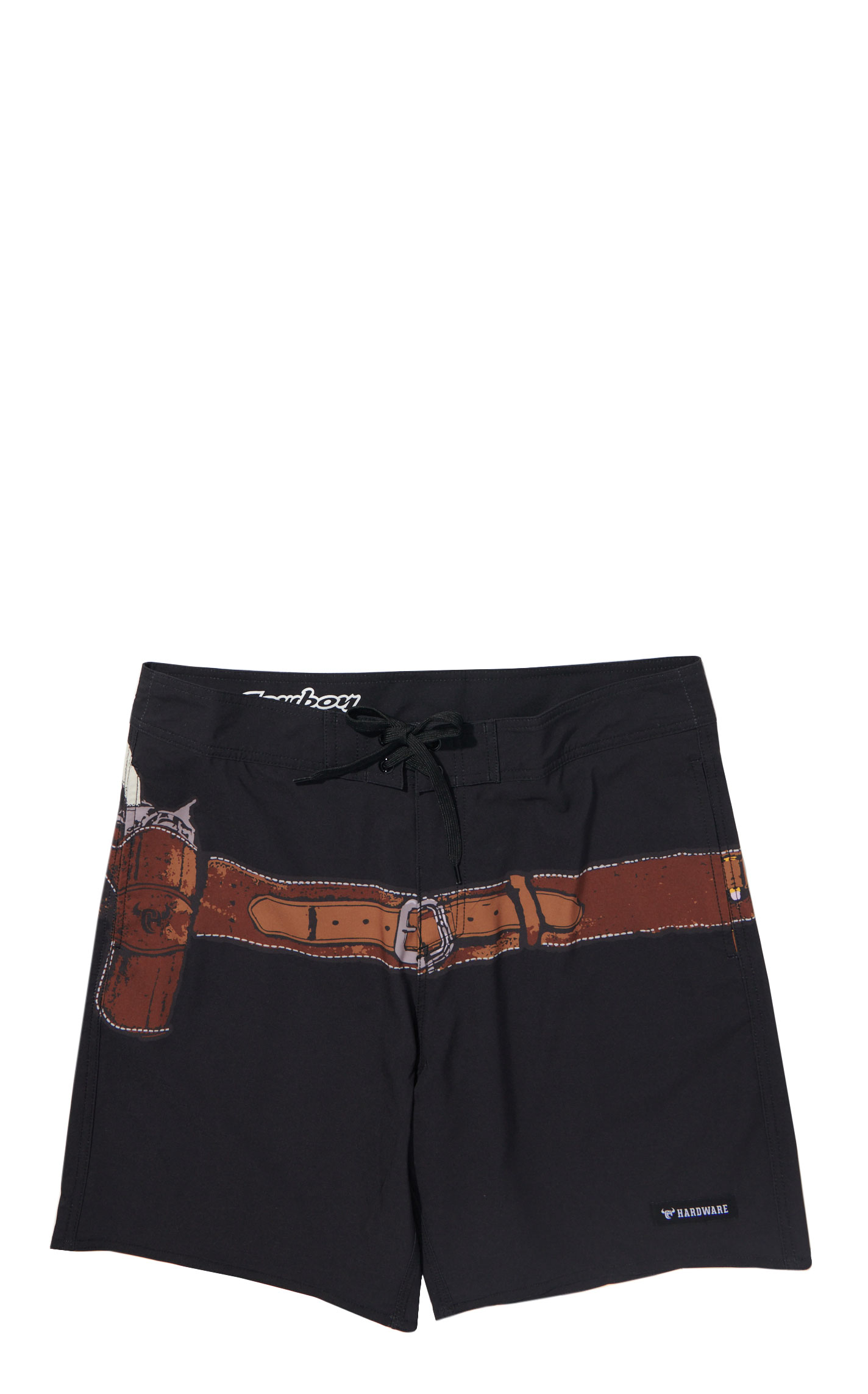 Cowboy Hardware Men’s Black Gun Belt Board Shorts - Image 2