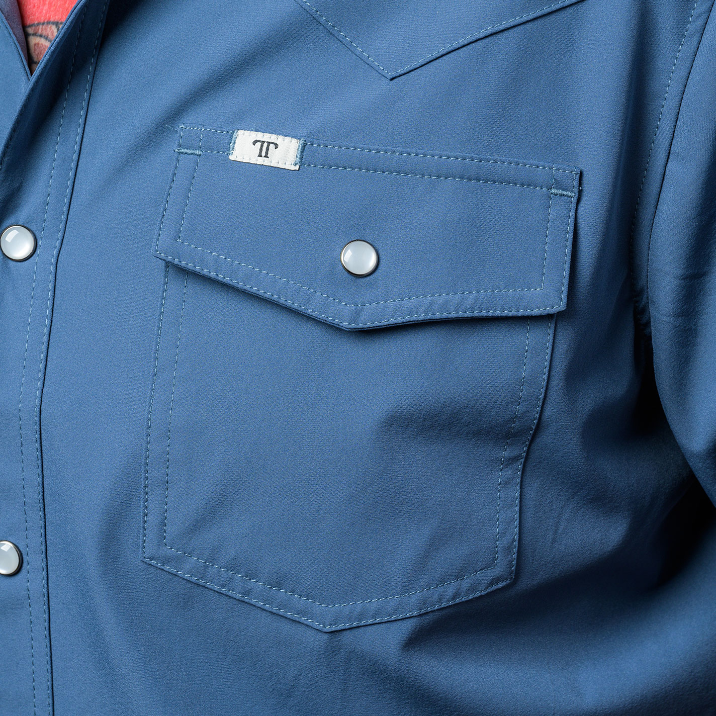 Ferrell Men's Blue Short Sleeve Western Shirt - Image 2
