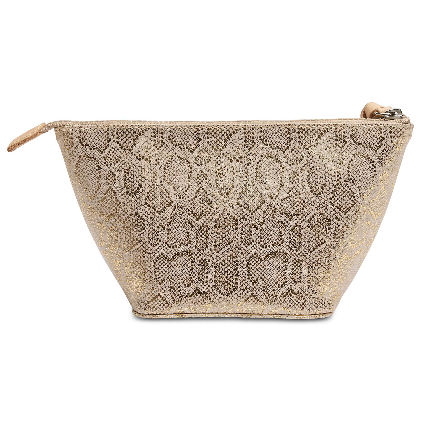 Consuela Leah Metallic Gold Snake Print Medium Tool Kit Bag - Image 1