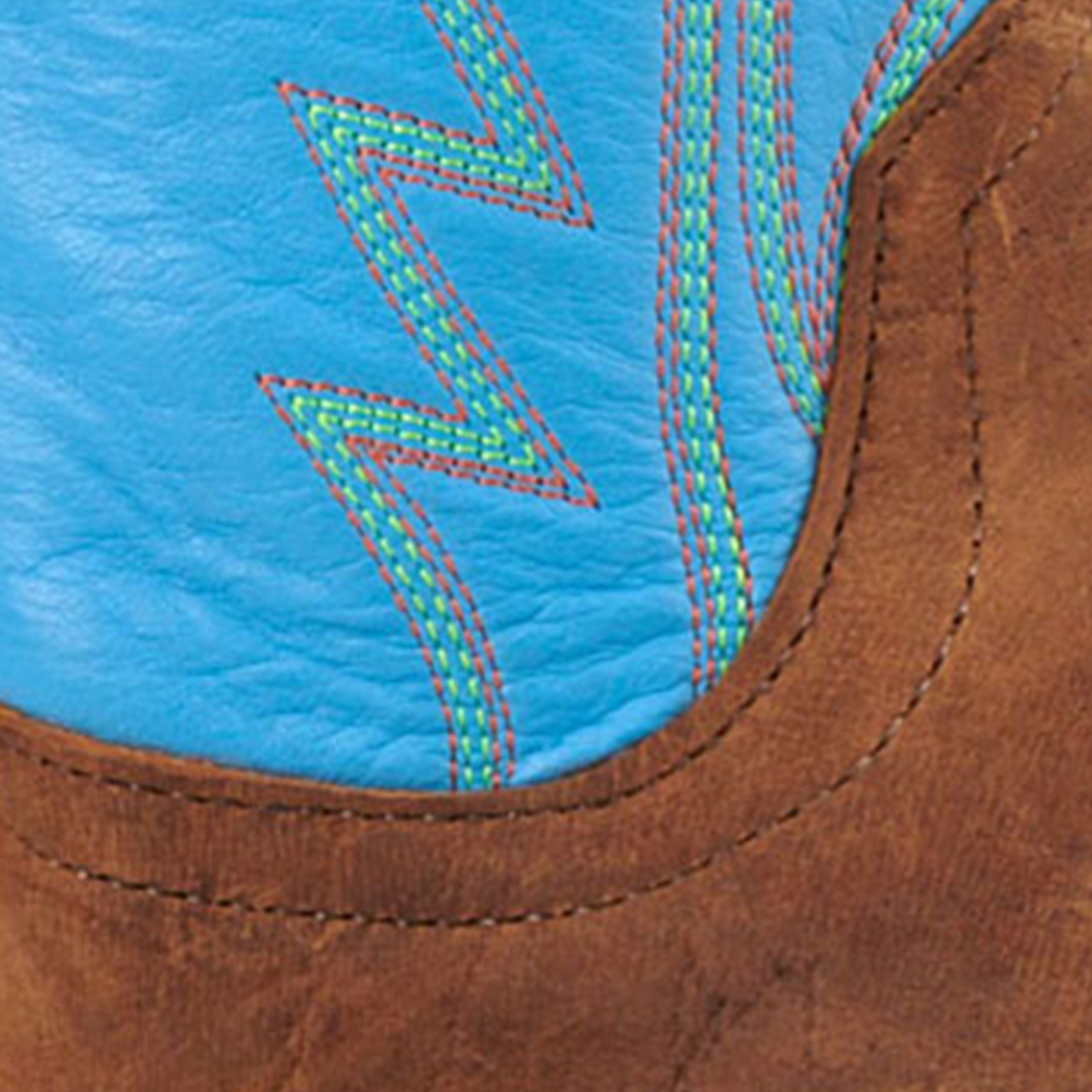 Anderson Bean Mens' Natural Brahma Bison and Blue Hybrid Square Toe Cowboy Boots - Image 1