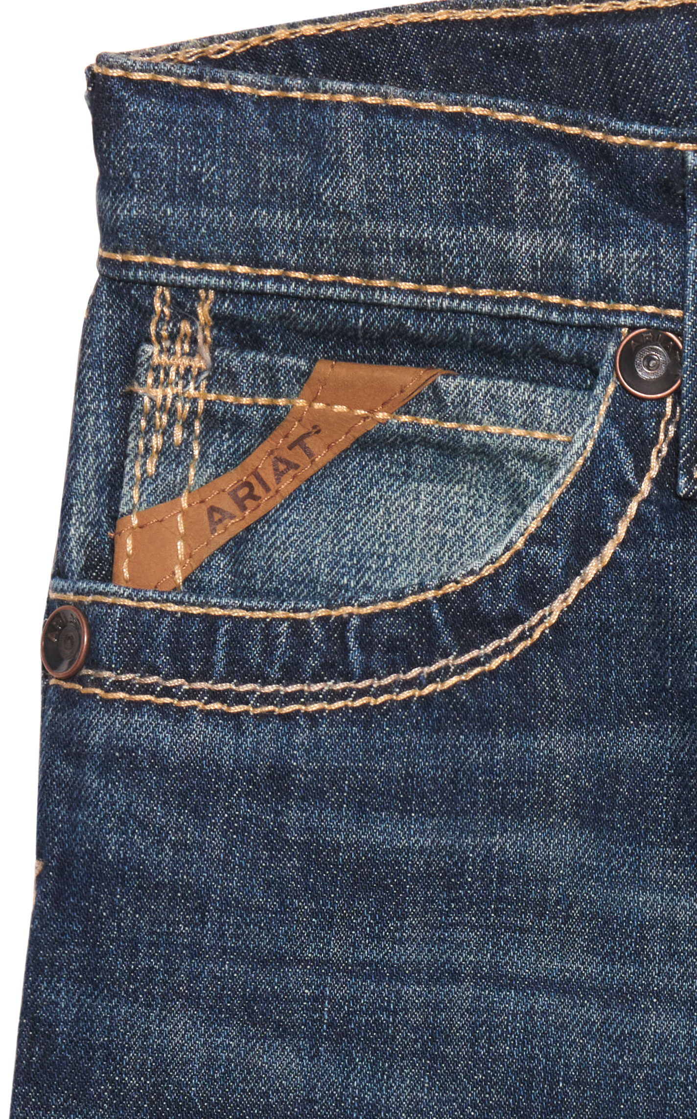 Ariat Boys' B5 Boundary Cyclone Medium Wash Slim Fit Straight Leg Jeans - Image 4