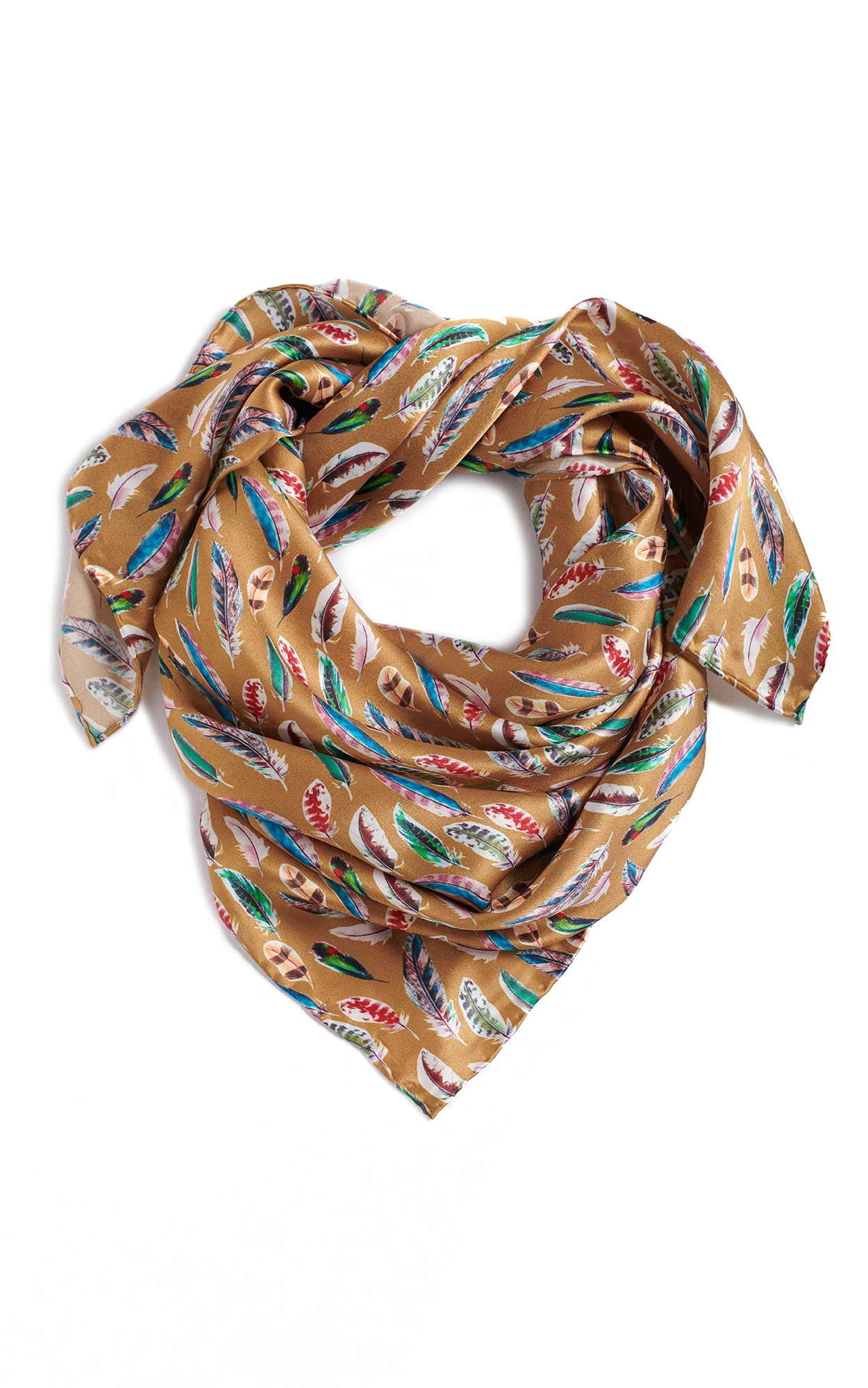 M&F Gold Feather Wild Rags Scarf - Image 1