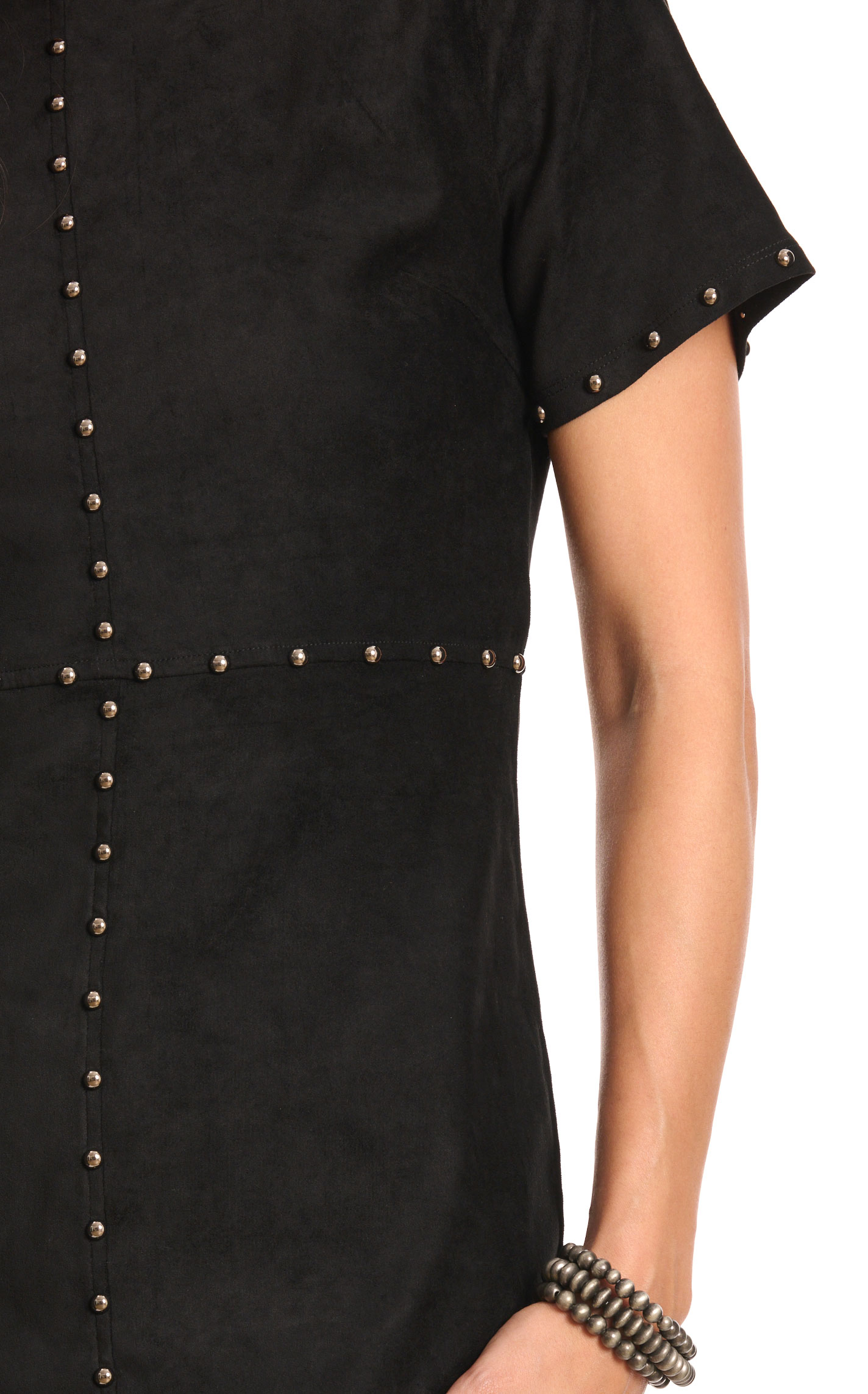 Rockin' C Women's Black Studded Suede Dress - Image 1