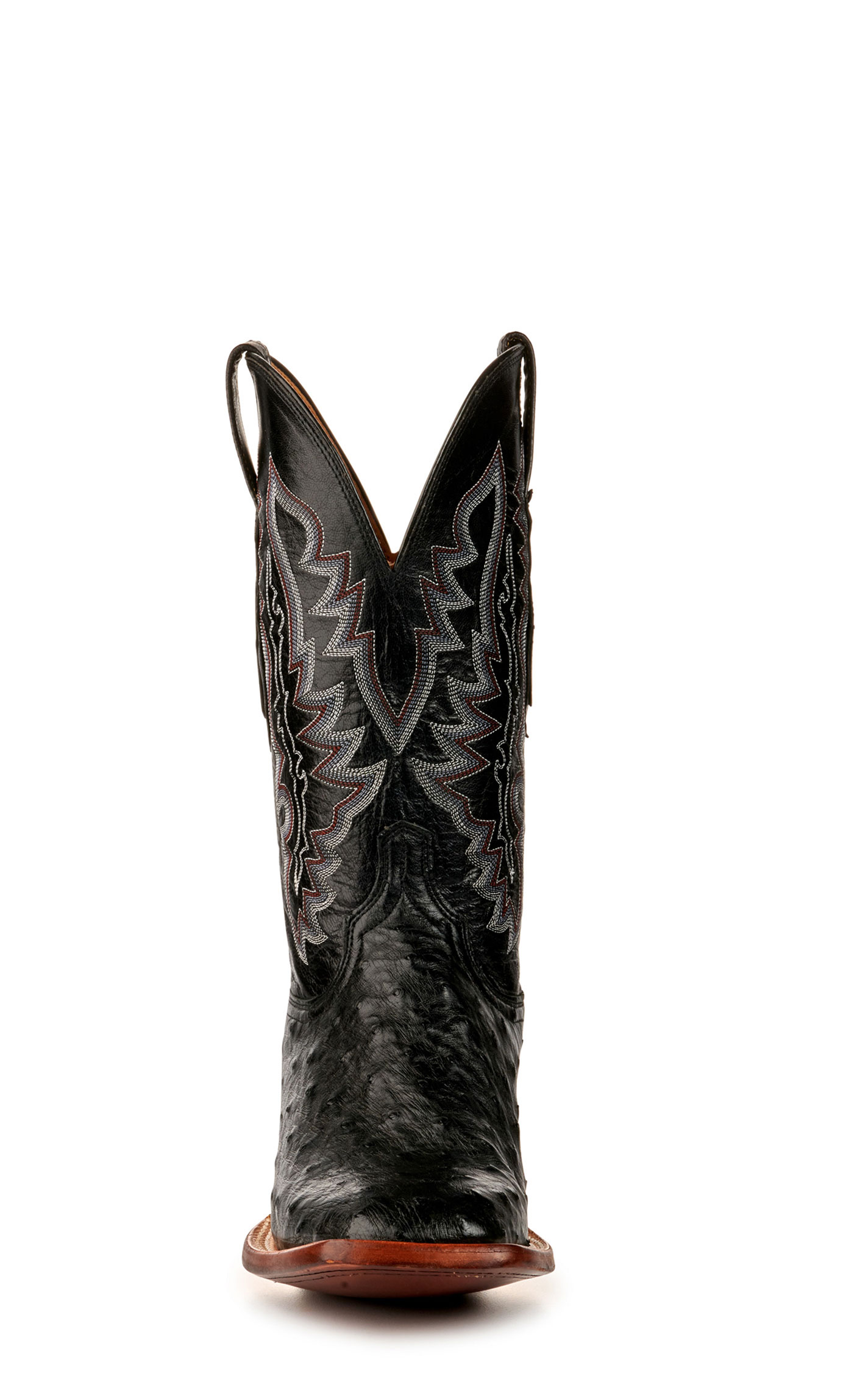 Lucchese Men's Black Full Quill Ostrich Wide Square Toe Exotic Cowboy Boots - Image 1