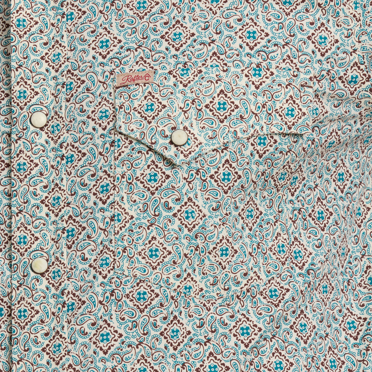 Rafter C Men's ProFlex45 Turquoise Paisley Wallpaper Western Shirt - Image 1