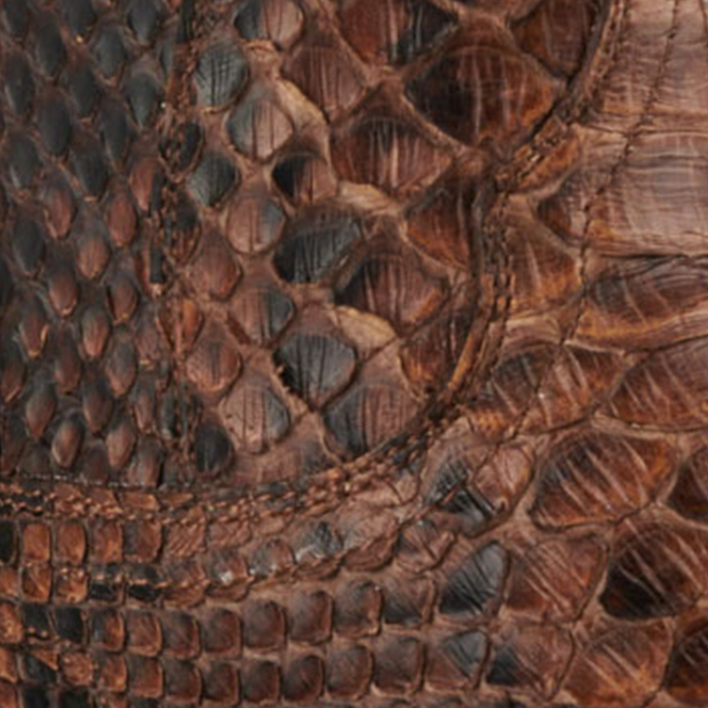 Cavender's Women's Brown Python Snip Toe Exotic Cowboy Boots - Image 1