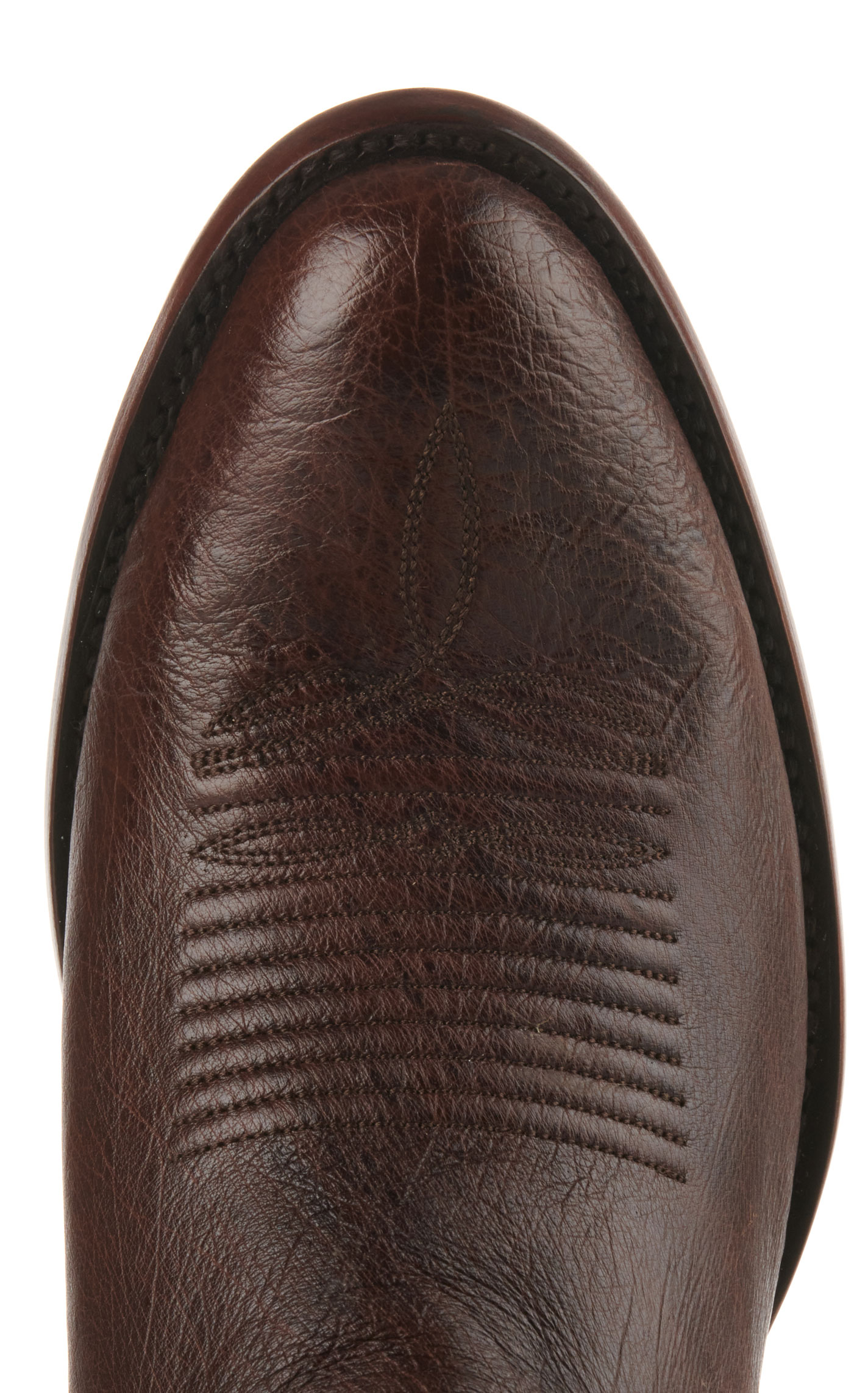 JRC & Sons Men's Cooper Smooth Quill Ostrich Round Toe Exotic Cowboy Boot in Antique Chocolate - Image 1