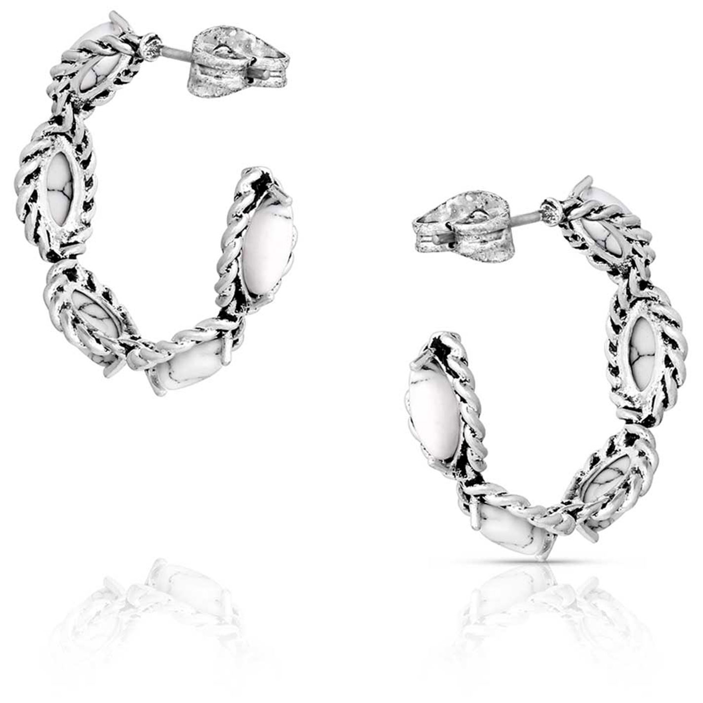 Montana Silversmiths Silver & Stone Broken Halo Earrings - Image 1