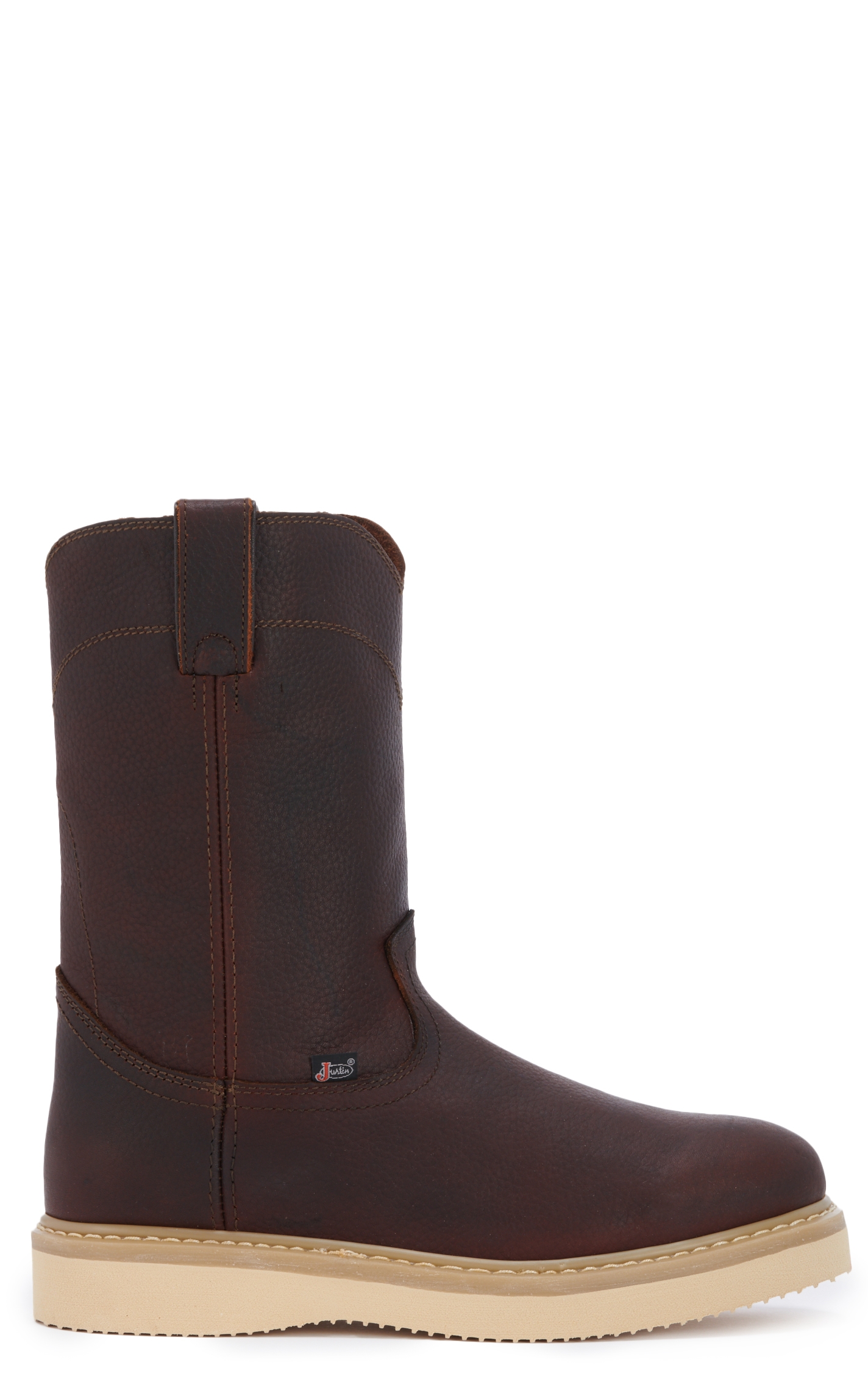 Justin Men's Axe Tan Mahogany Round Toe Work Boot - Image 1