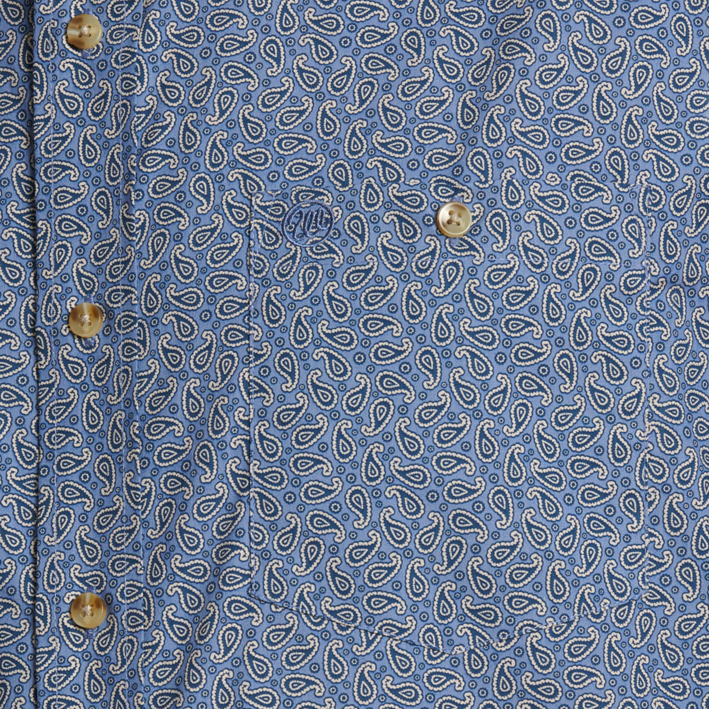 Wrangler Classic Men's Blue Paisley Print Short Sleeve Western Shirt - Image 1
