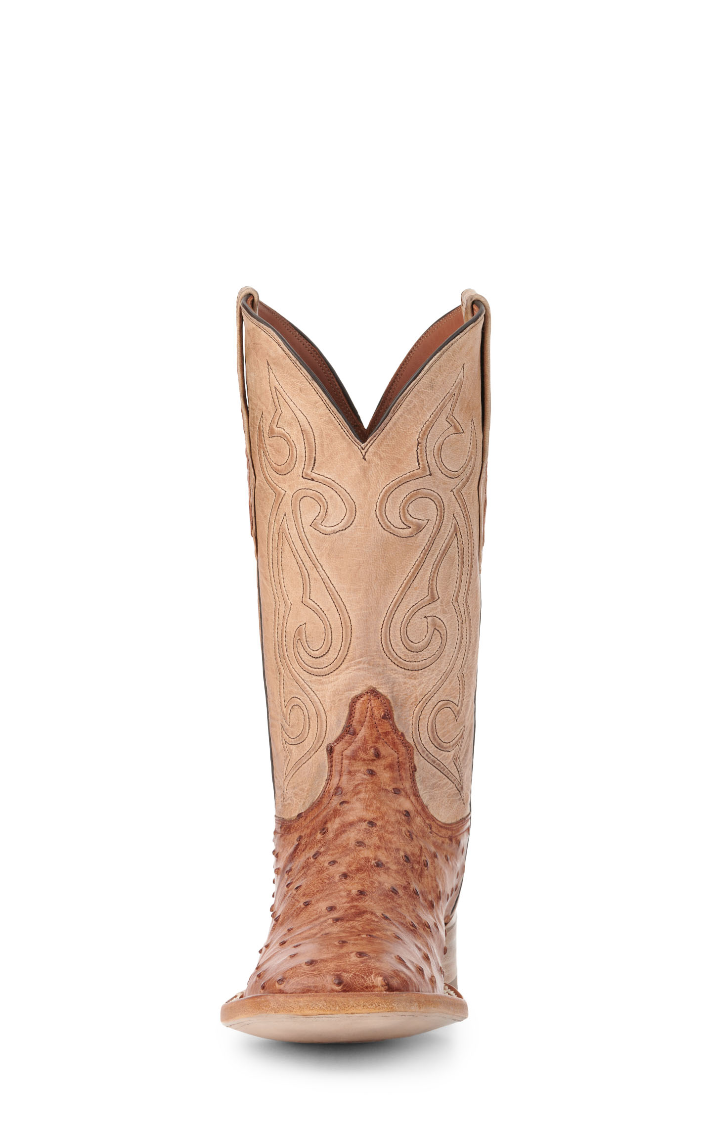 Black Jack Men's Pearl and Cognac Bruciato Full Quill Wide Square Toe Exotic Boots - Image 1