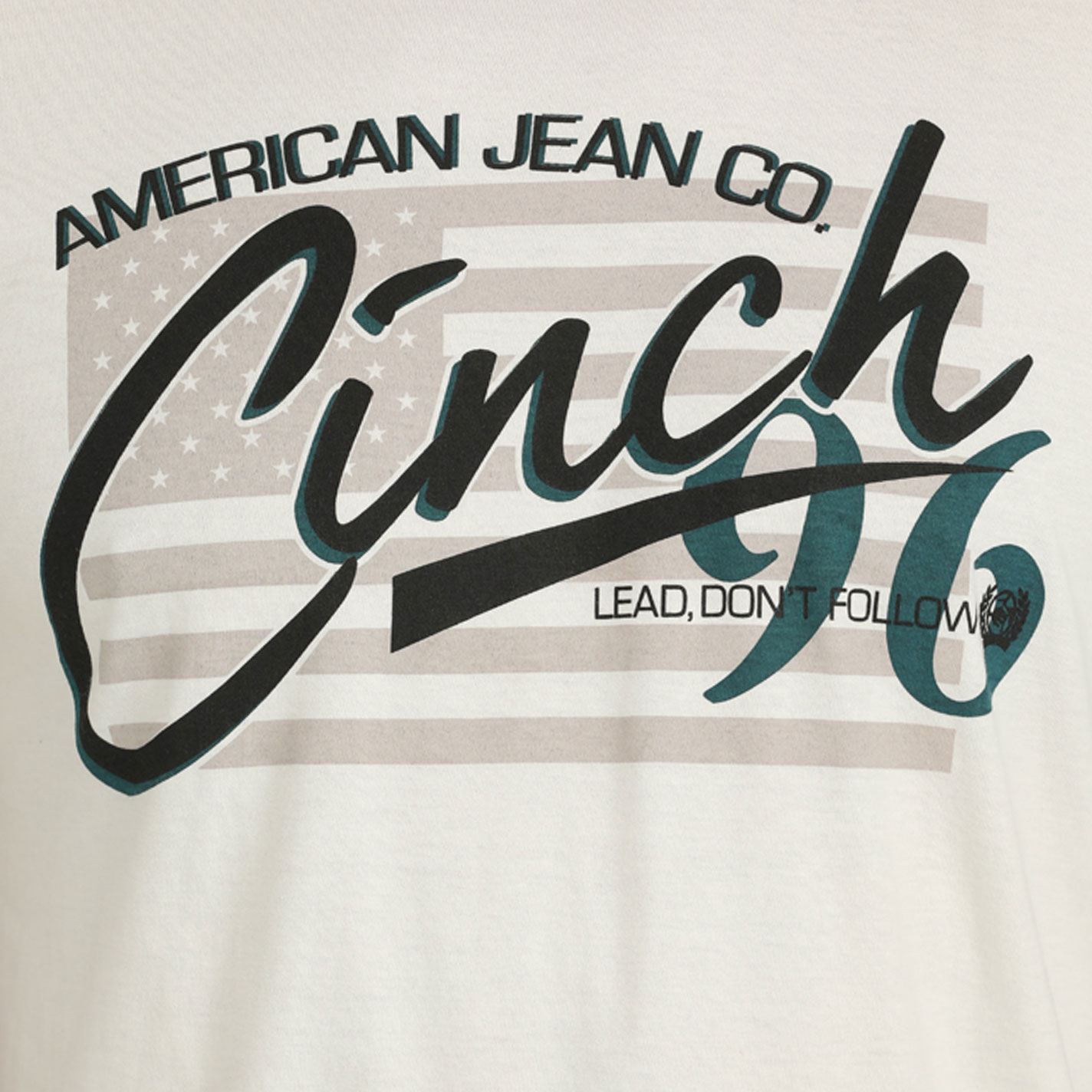 Cinch Men's Cream Lead Don't Follow Flag Logo Graphic T-Shirt - Image 1