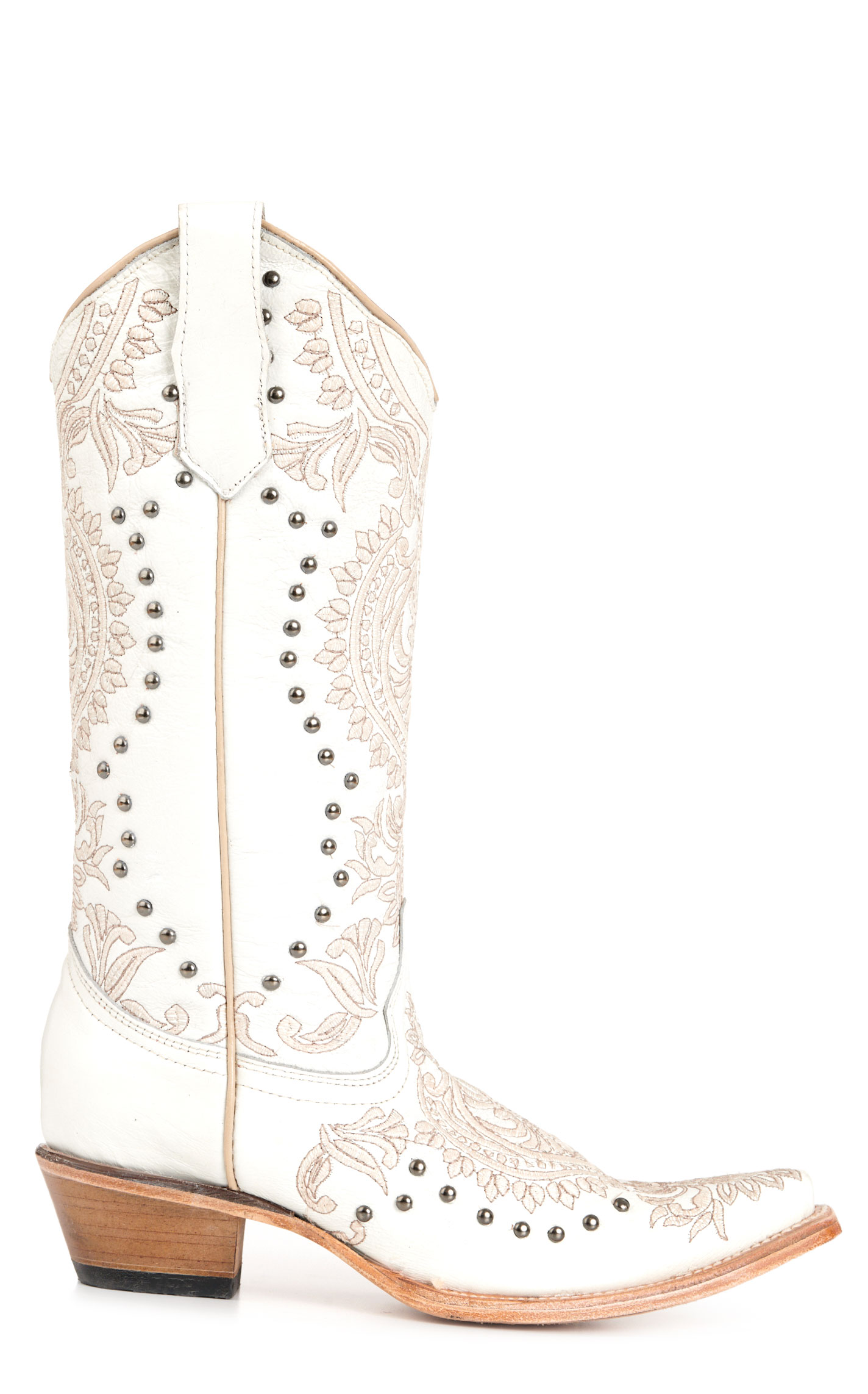 Circle G by Corral Women's White with Studs Snip Toe Cowboy Boots - Image 1