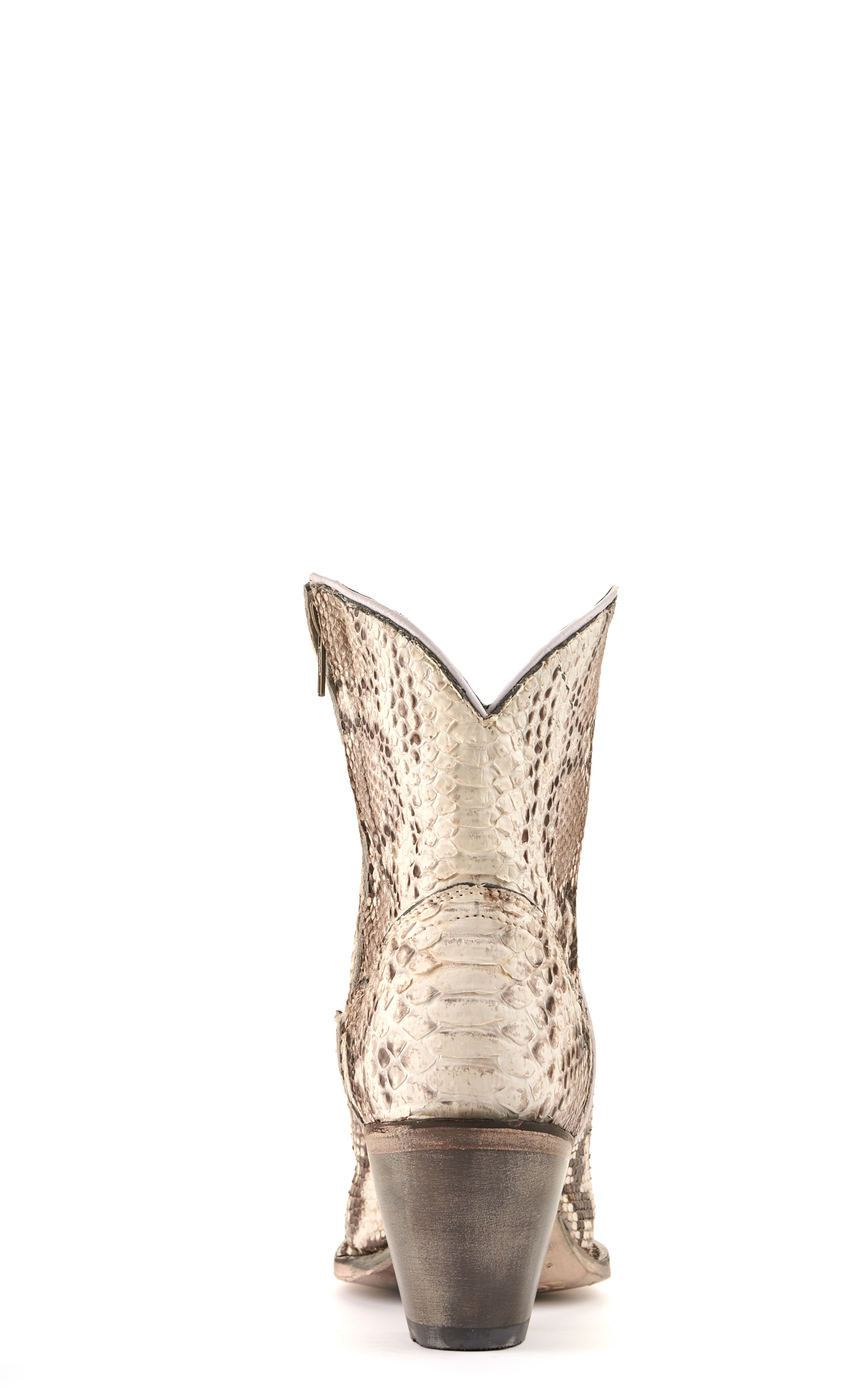 Corral Women's Natural Full Python Snip Toe Exotic Cowboy Booties - Image 1