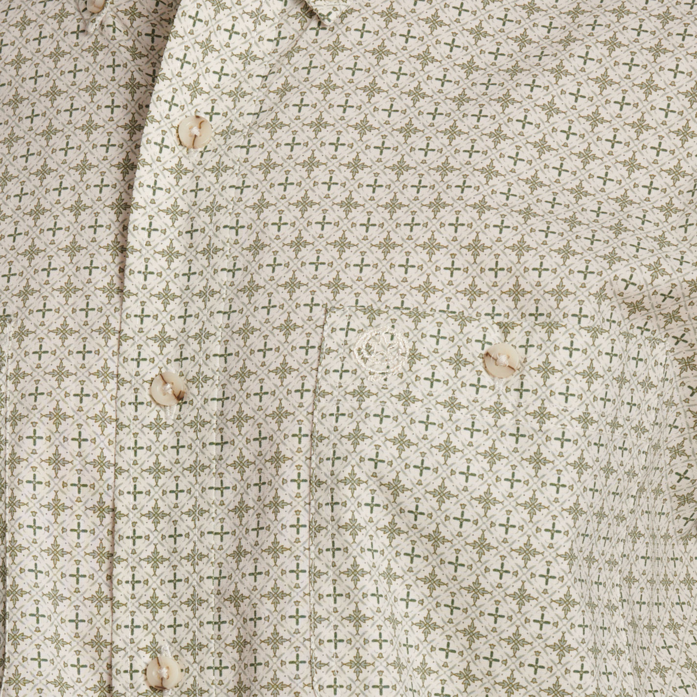 Wrangler Men's George Strait Collection Tan & White Geo Print Western Shirt - Image 1