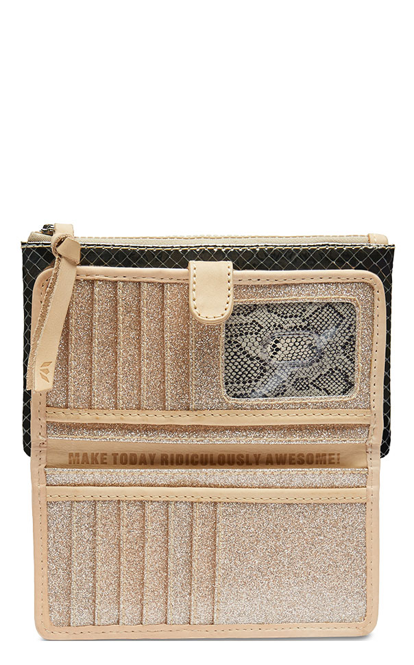 Consuela Kyle Metallic Charcoal Slim Wallet - Image 1