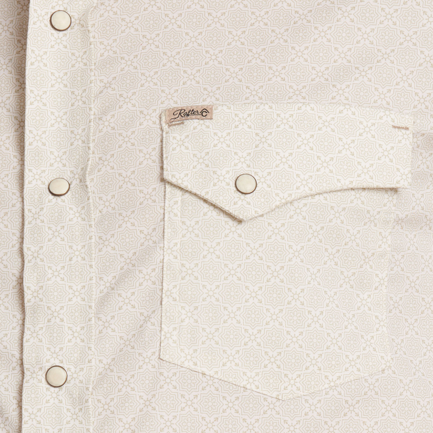 Rafter C Men's Taupe Wallpaper Print Stretch Western Shirt - Image 1