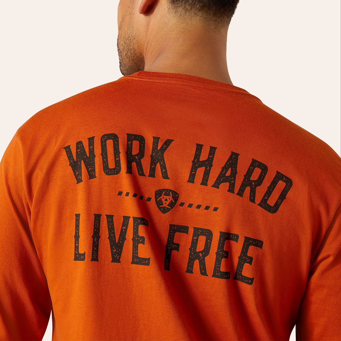 Ariat Men's Clay Rebar Cotton Work Hard Live Free Graphic T-Shirt - Image 1