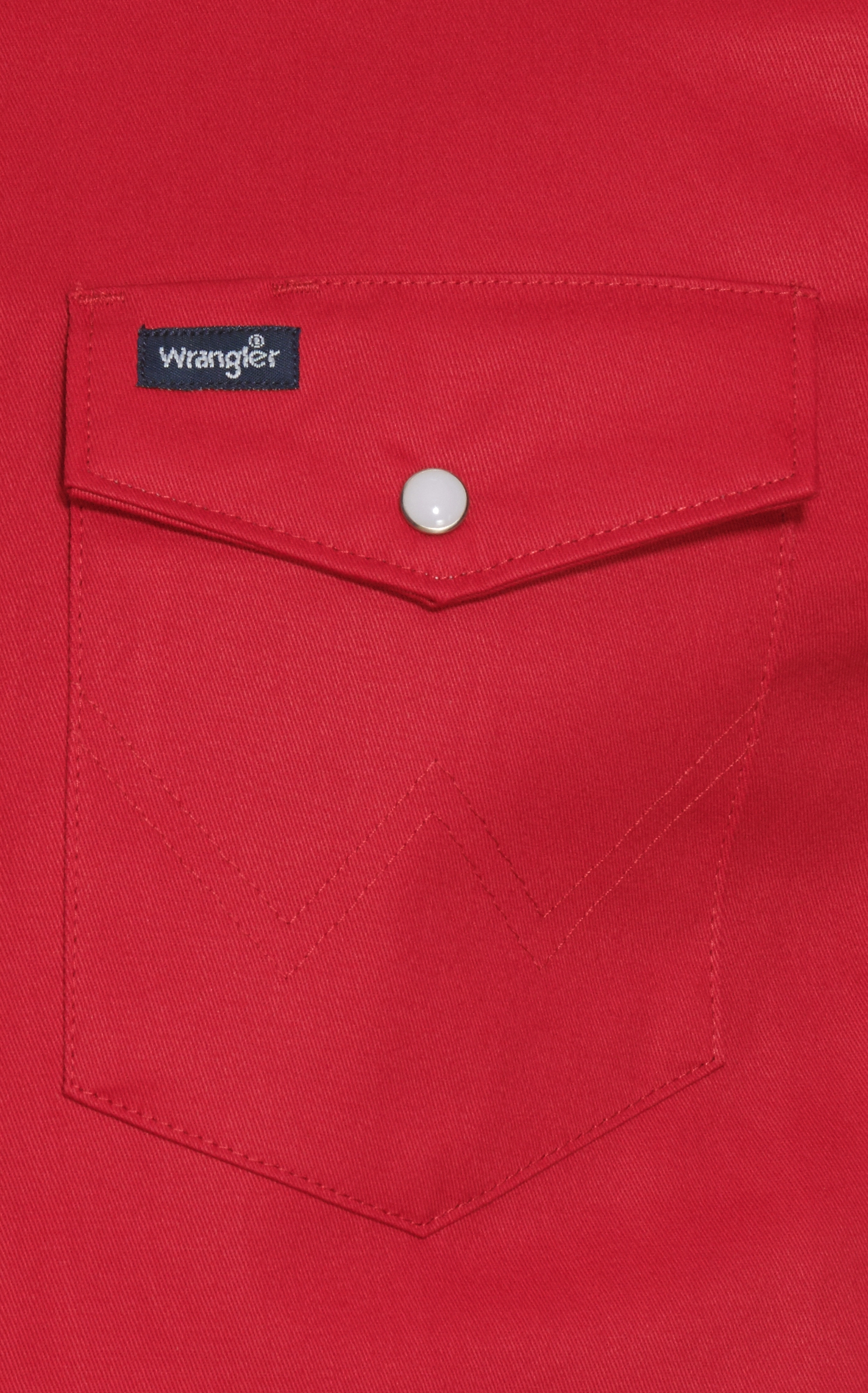Wrangler Red Twill Long Sleeve Snap Workshirt - Image 1