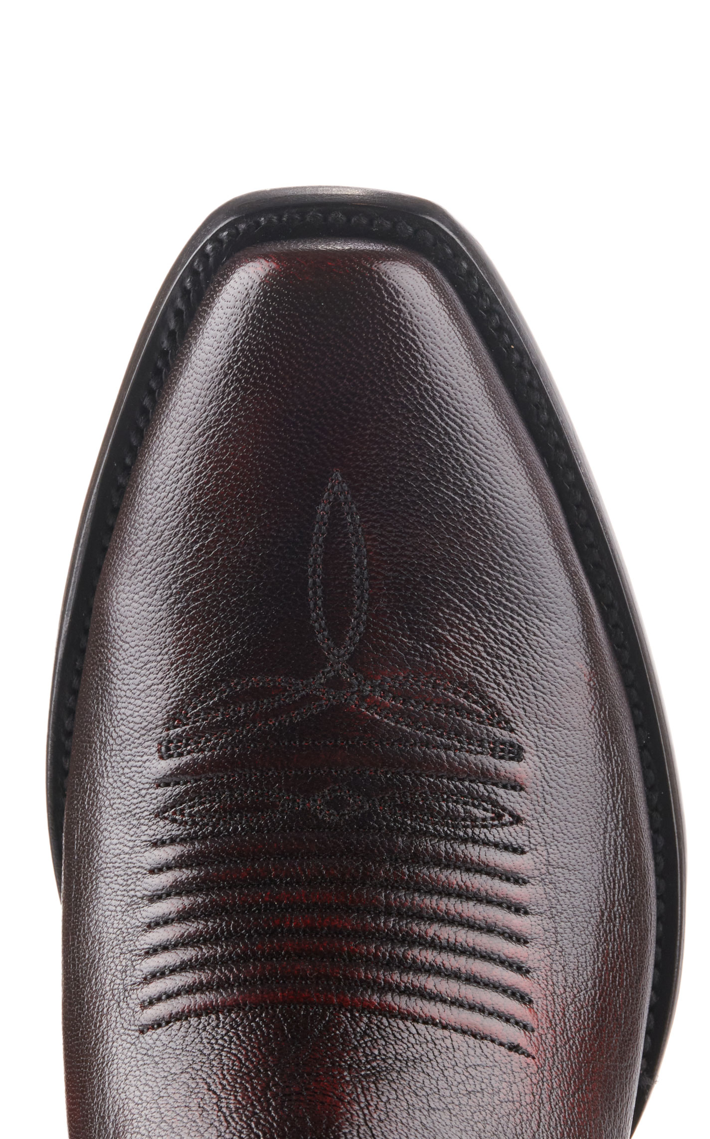 JRC & Sons Men's Wyatt Brush Off Goat Punchy Square Toe Cowboy Boot in Black Cherry - Image 1