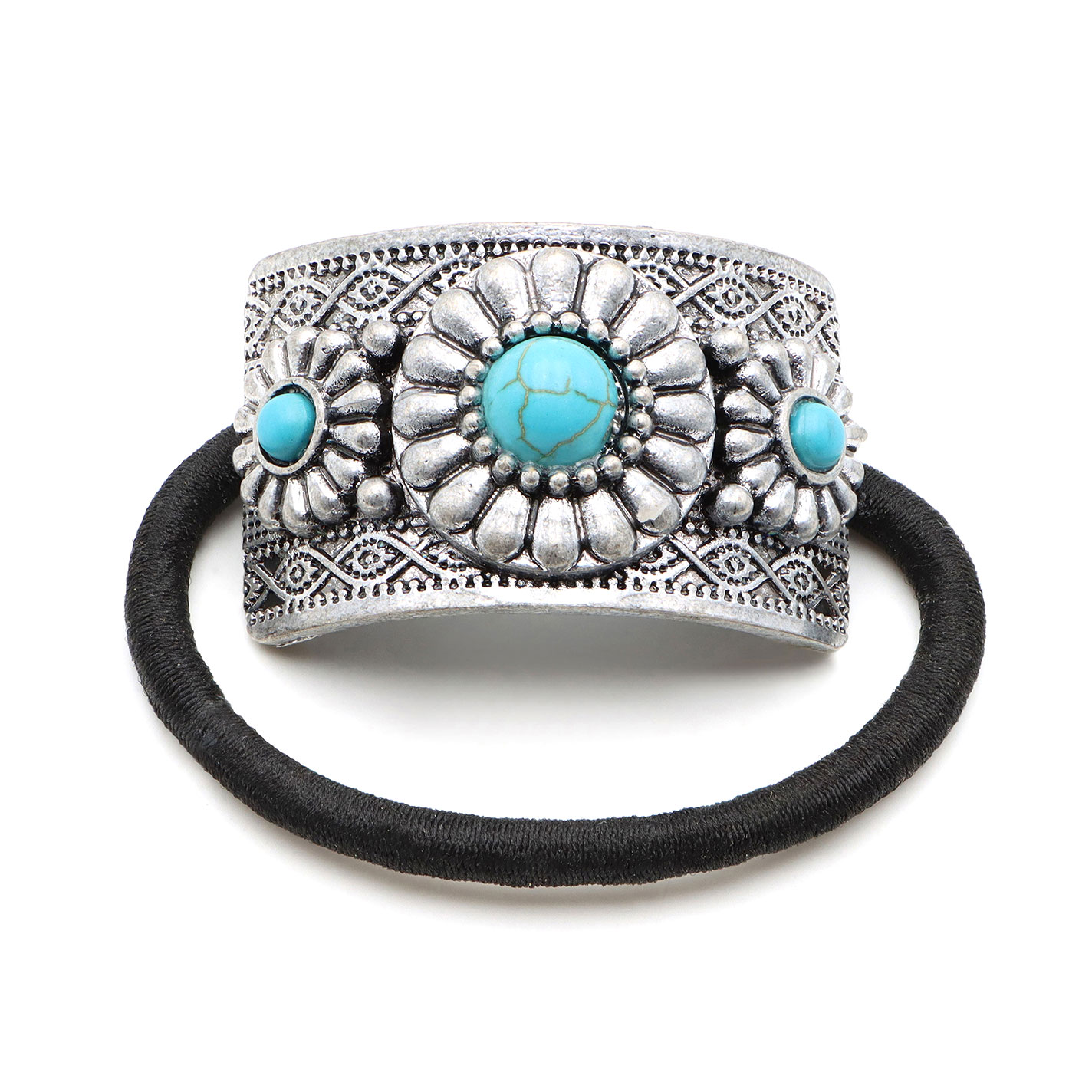 Cowgirl Confetti Silver & Turquoise Layla Hair Tie - Image 1