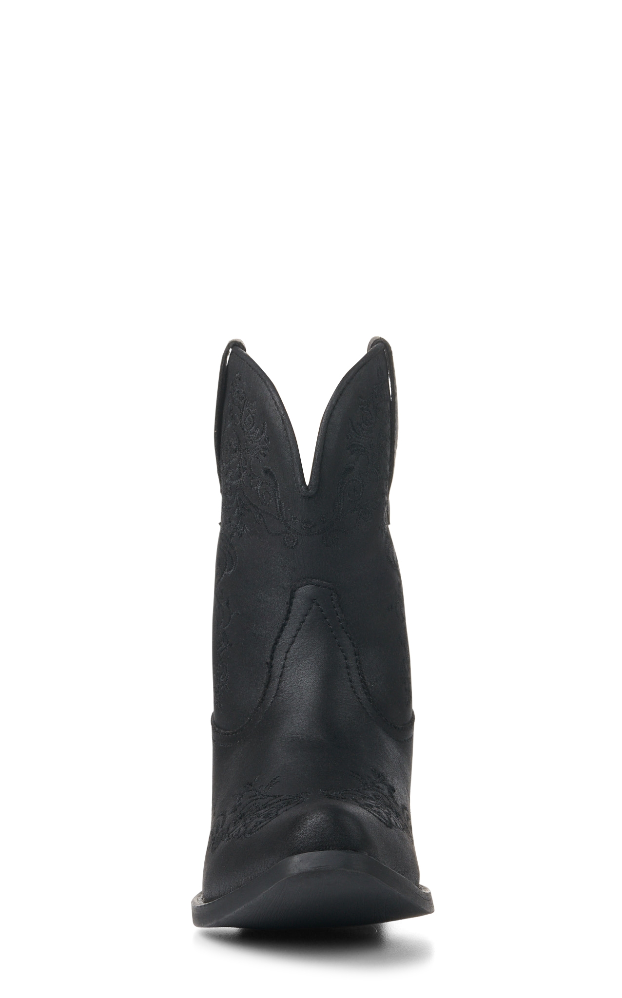 Roper Women's Black with Scroll Embroidery Snip Toe Cowboy Booties - Image 1