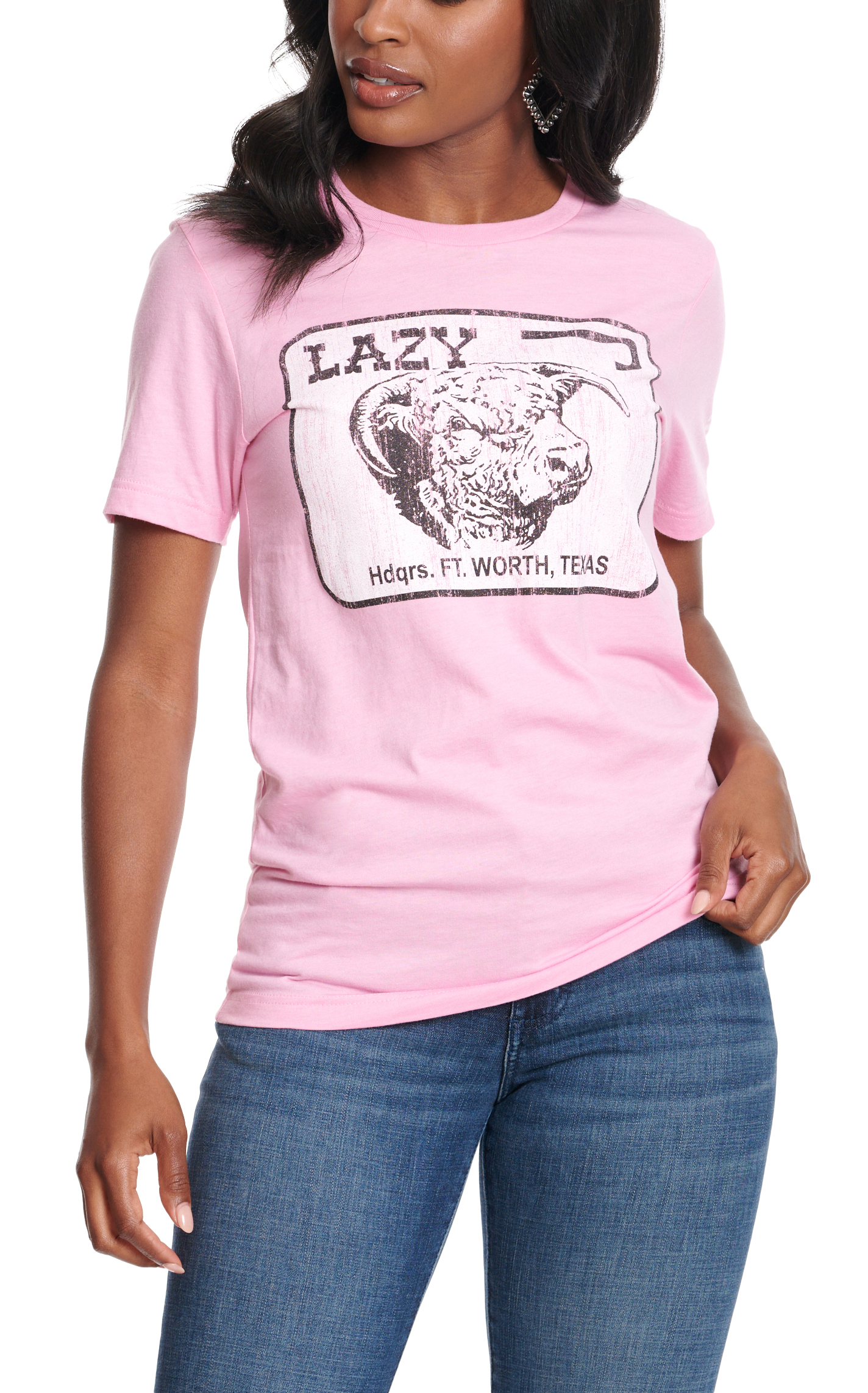 Lazy J Ranch Wear Women's Pink Logo Graphic T-Shirt - Image 2