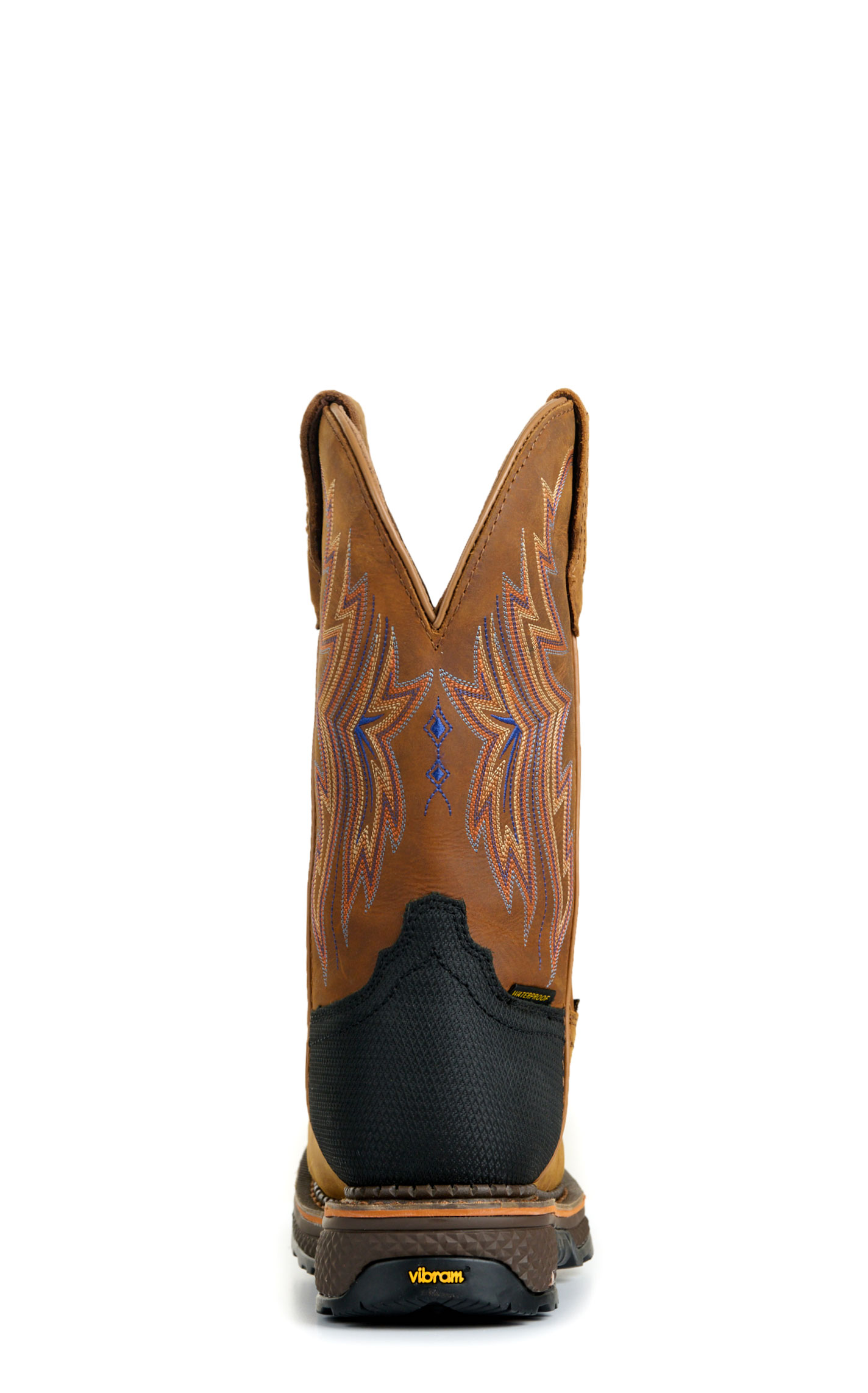 R. Watson Men's Tan and Bay Brown Waterproof Wide Square Composite Toe Cowboy Work Boot - Image 1