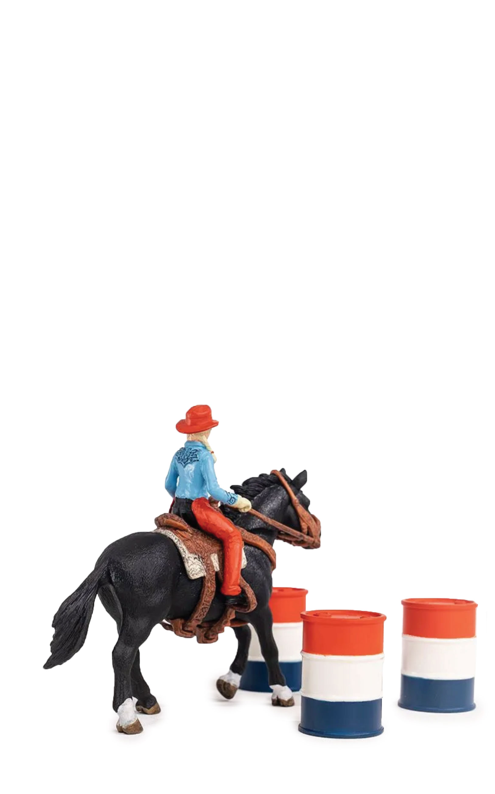 Schleich Farm World Cowgirl Barrel Racing Fun Toy Set - Image 2