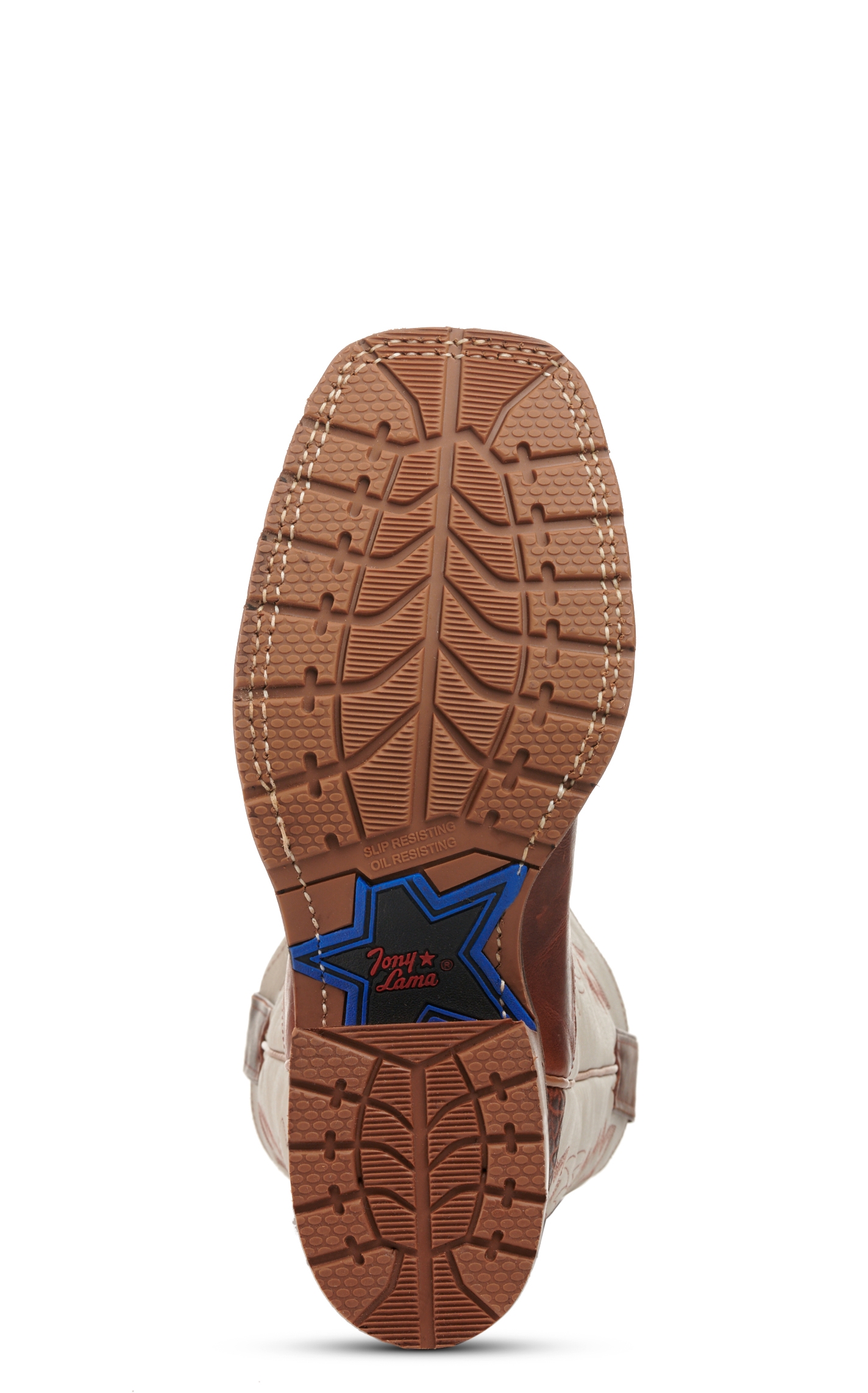 Tony Lama Men's Antonio TLX Performance Brown and Bone Wide Square Toe Cowboy Boots - Image 1