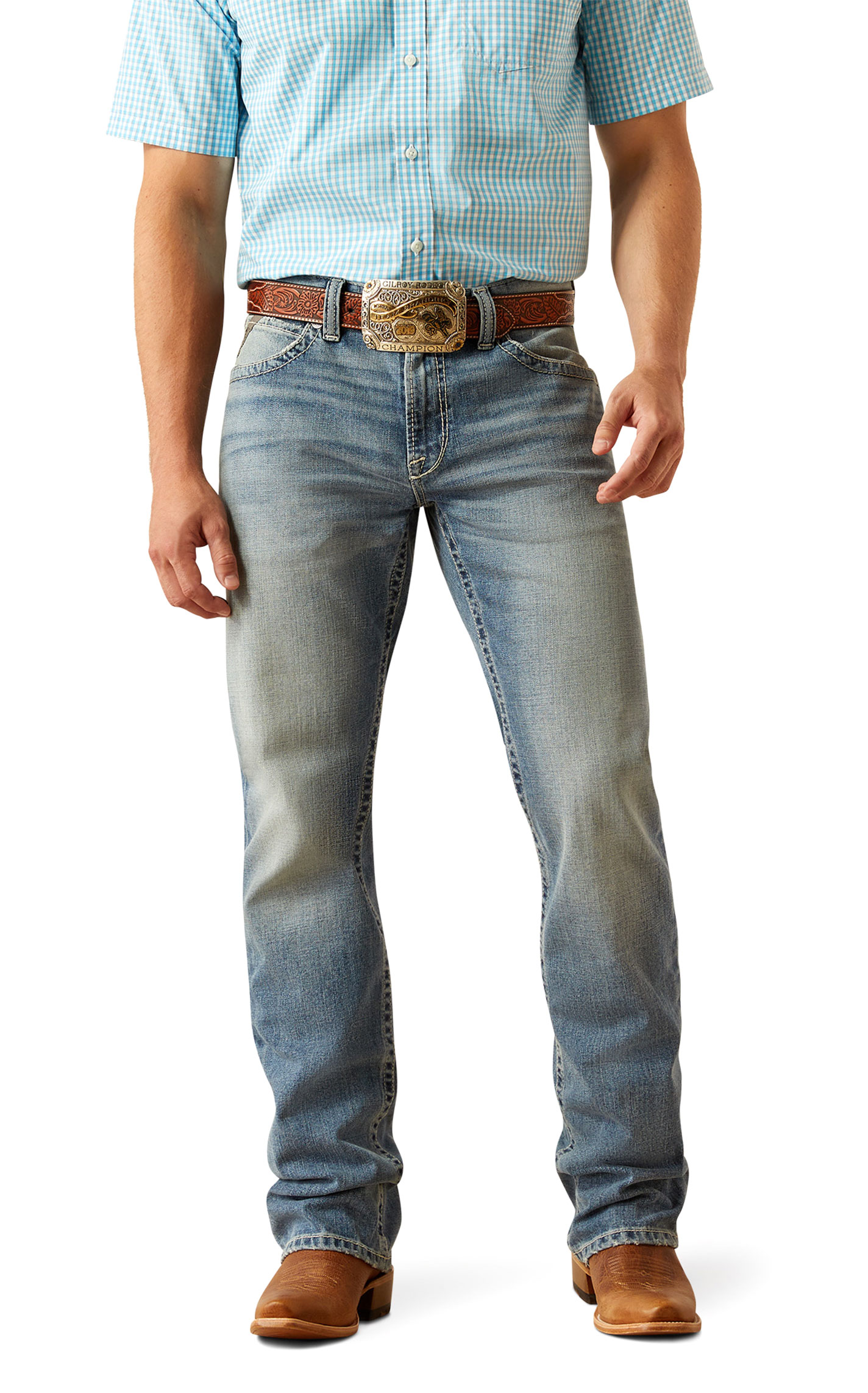 Ariat Men's M4 Reece Baltimore Light Wash Straight Jeans - Image 1