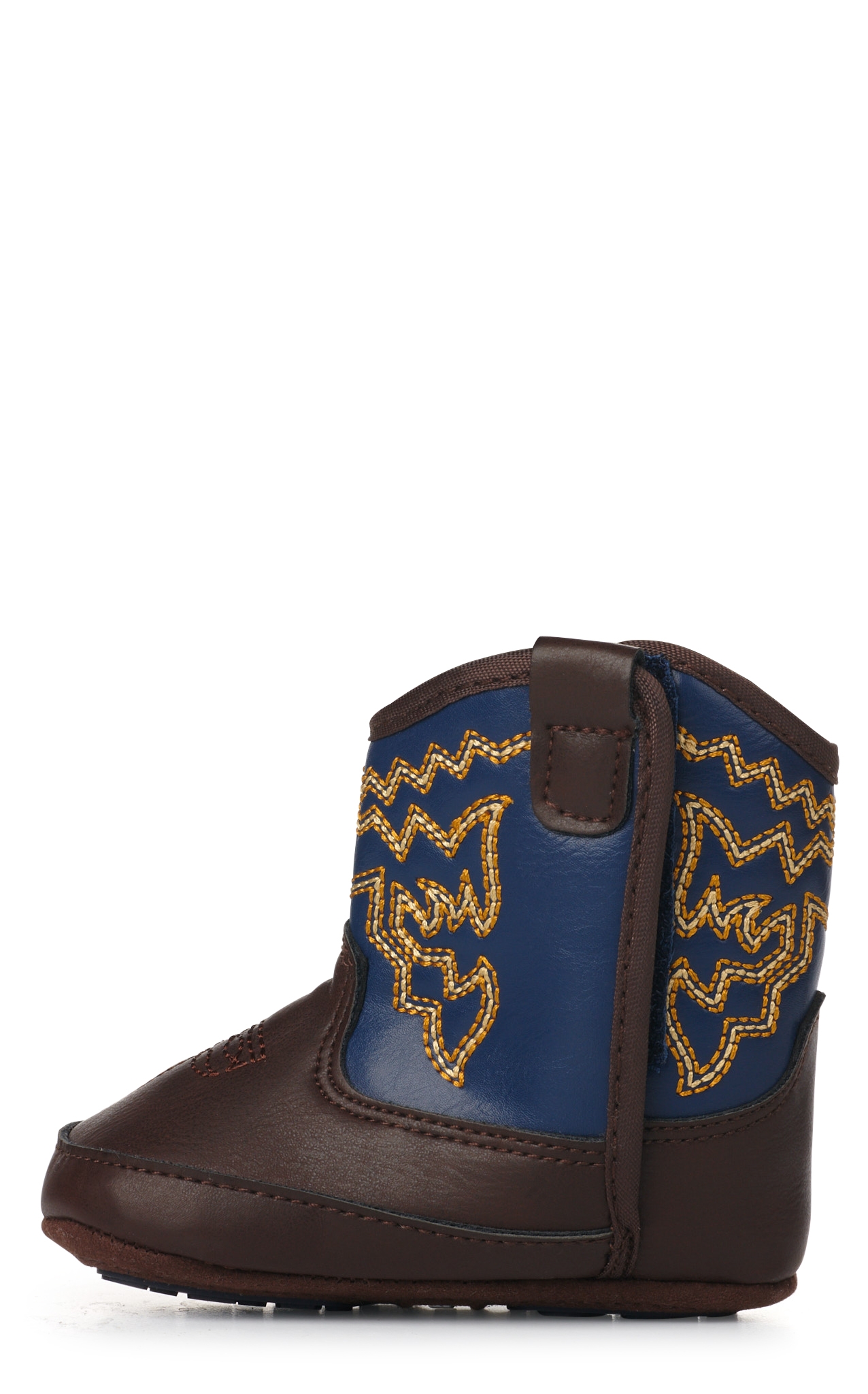 Ariat Infants Lil' Stompers Deadwood Brown with Navy Western Bootie - Image 1