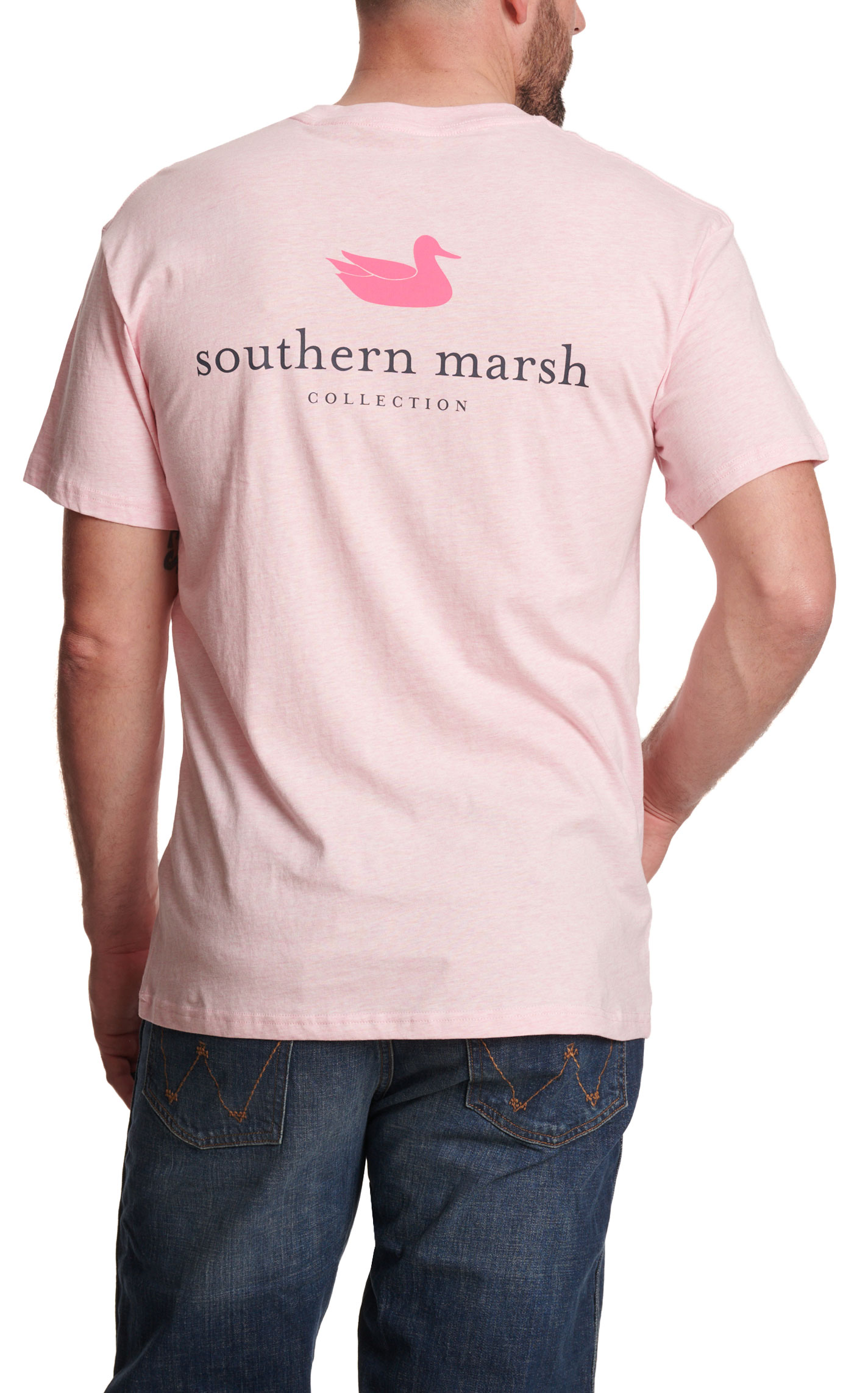 Southern Marsh Collection Men's Authentic Pink Graphic T-Shirt - Image 1
