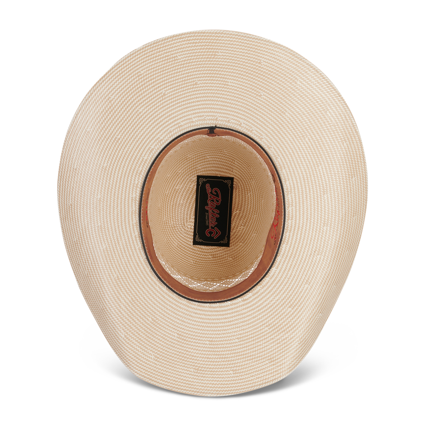 Rafter C Ivory and Tan Shantung X Vent Open Crown Straw Cowboy Hat - Image 1