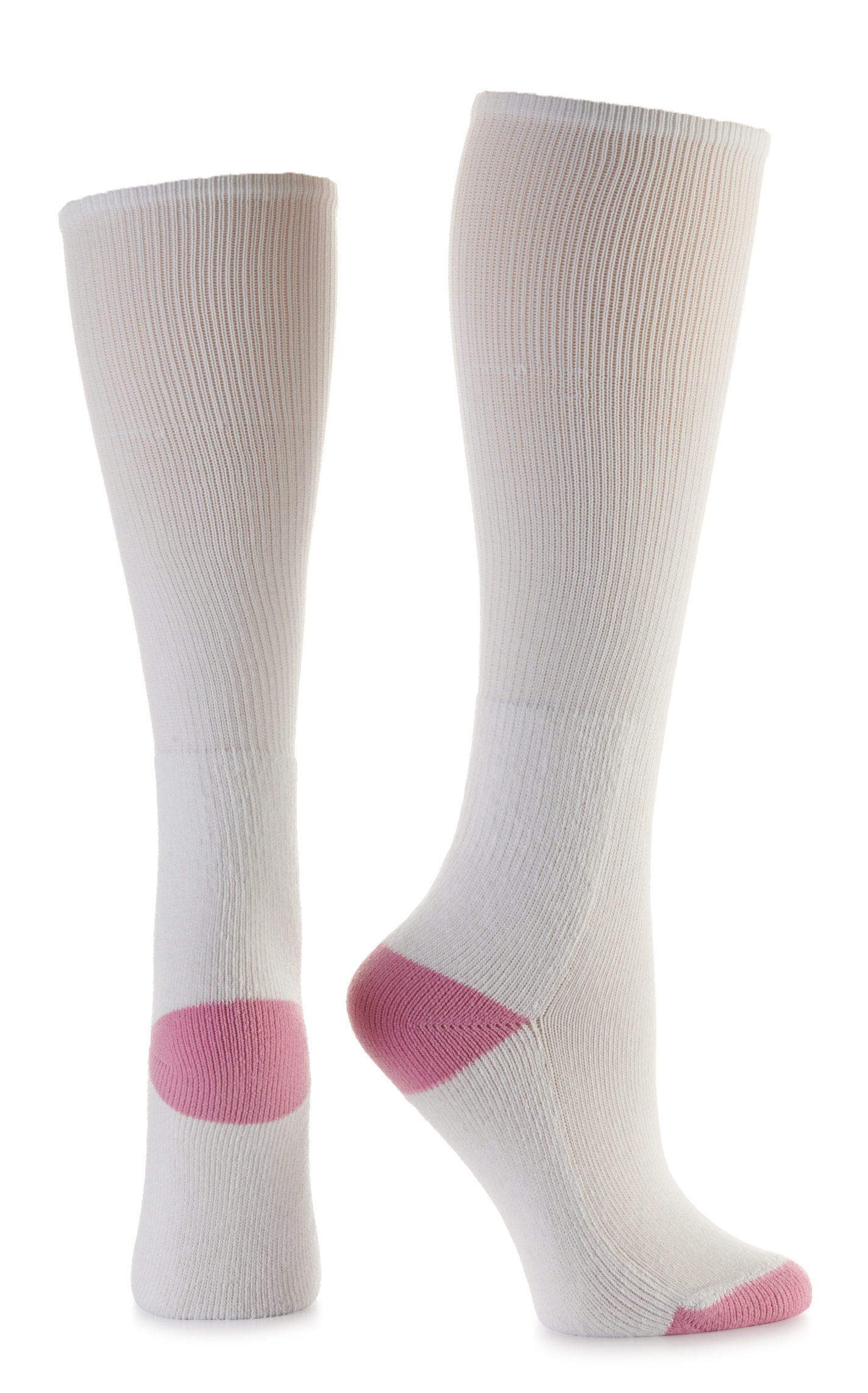Boot Doctor Women's White and Pink Over The Calf 3Pk Boot Socks (Medium) - Image 1