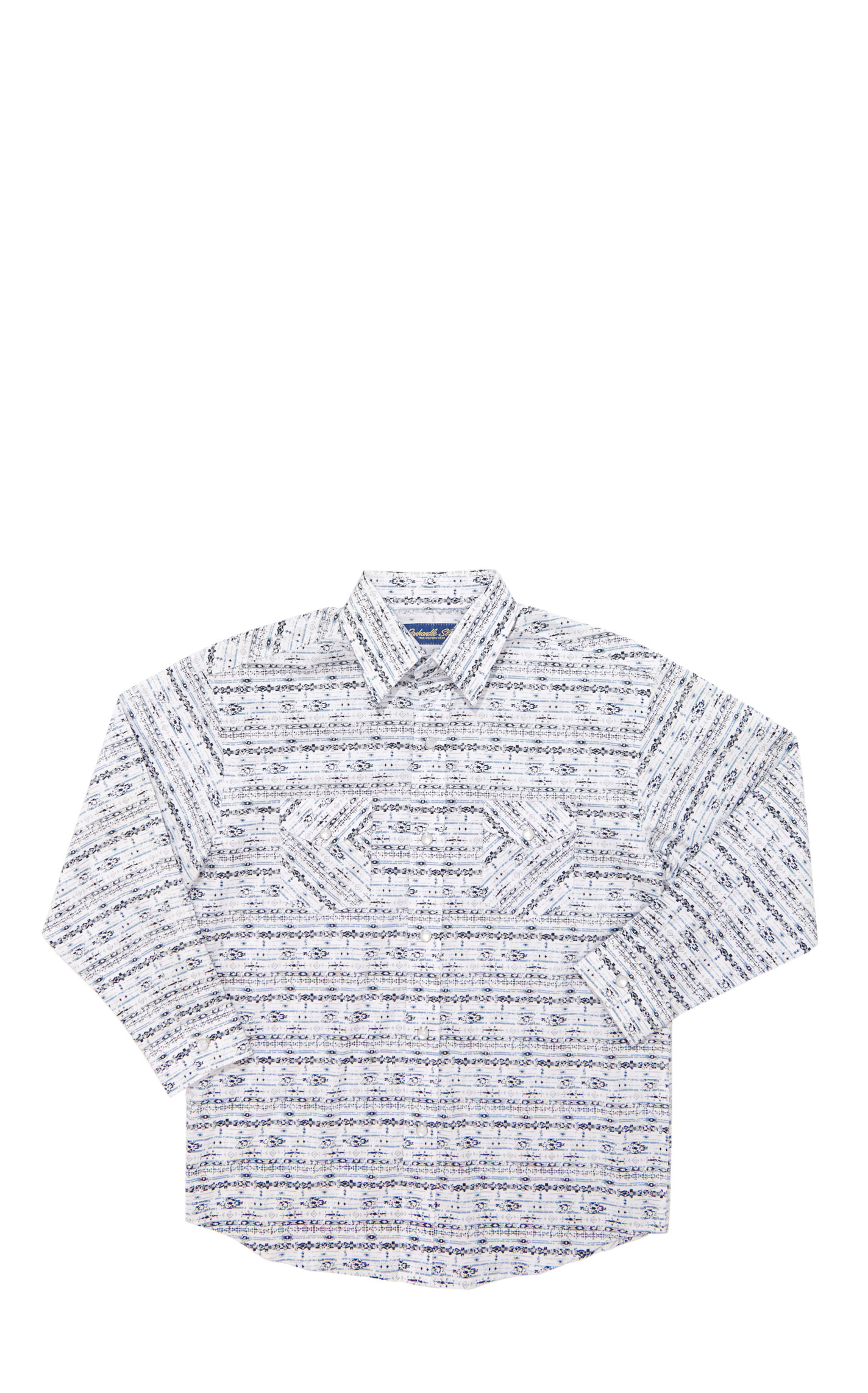 Rough Stock Boy's Blue Aztec Print Western Shirt - Image 1
