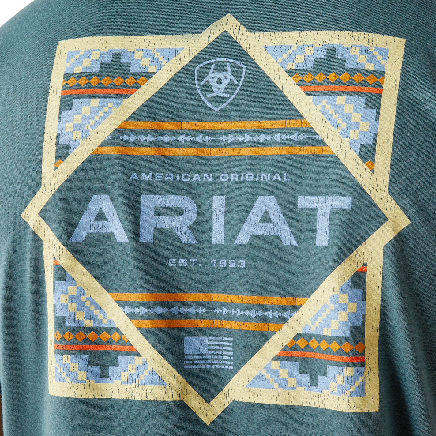 Ariat Men's Lagoon Green Puebla Serape T-Shirt - Image 1