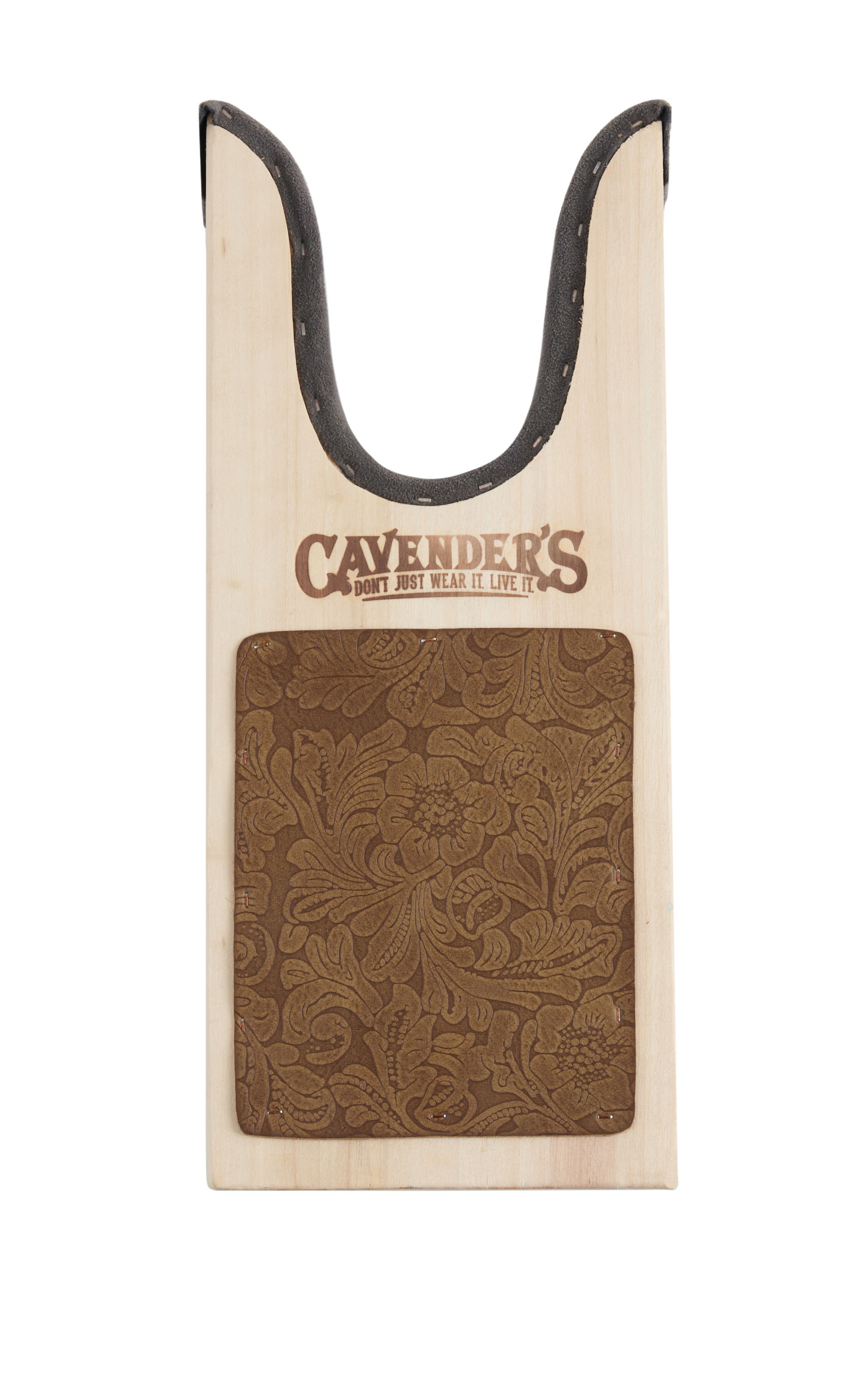 M&F Natural Wood with Floral Embossed Heavy Boot Jack - Image 1