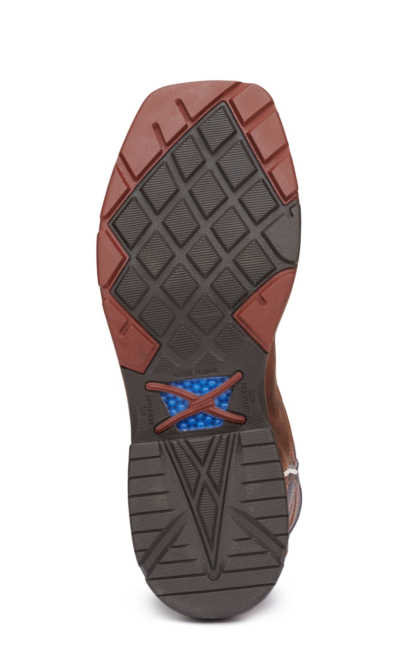 Twisted X Men's Brown and Navy with Cross Embroidery CellStretch Square Toe Work Boot - Image 1