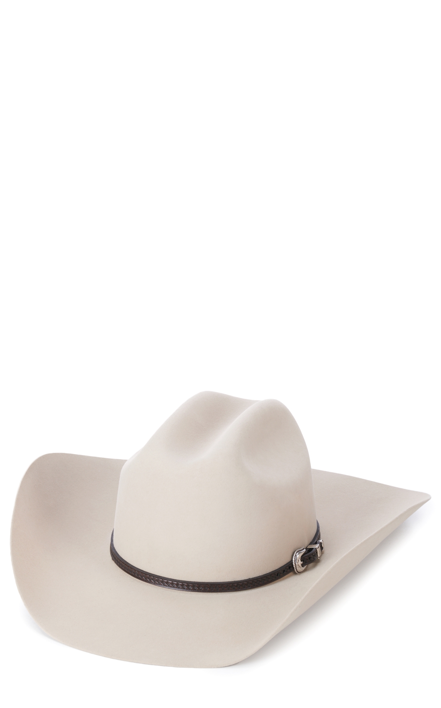 Cowboy Chrome Brown Basketweave Leather Hatband - Image 1
