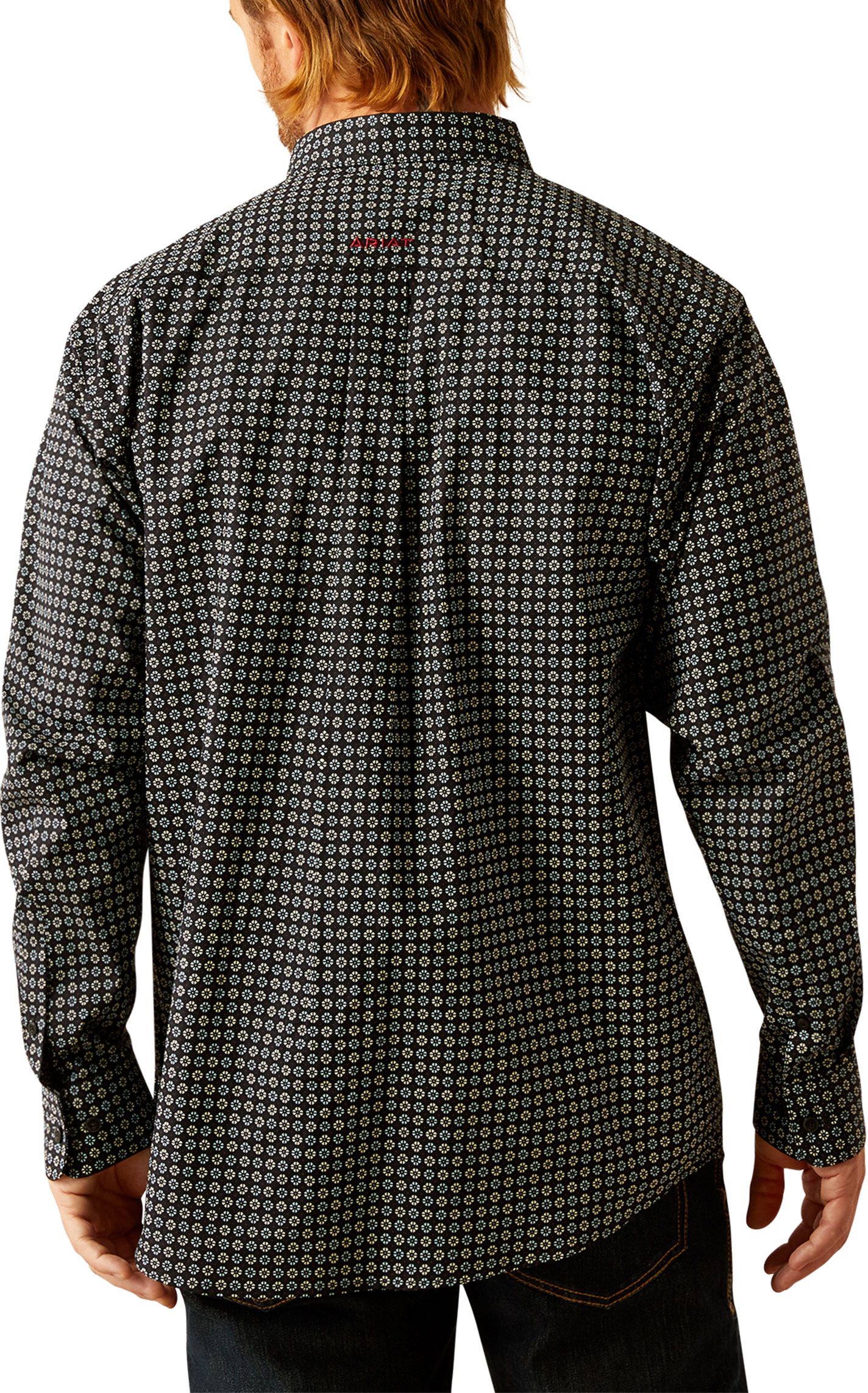 Ariat Men's Gustav Black & Floral Geo Print Western Shirt - Image 1