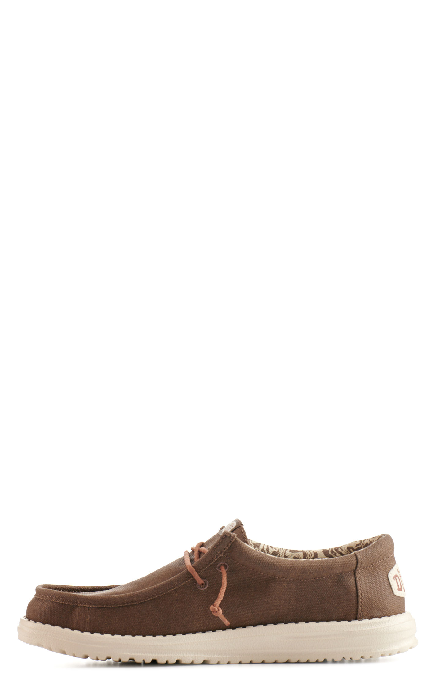Hey Dude Men's Wally Waxed Canvas Walnut Moc Toe Casual Shoes - Image 1