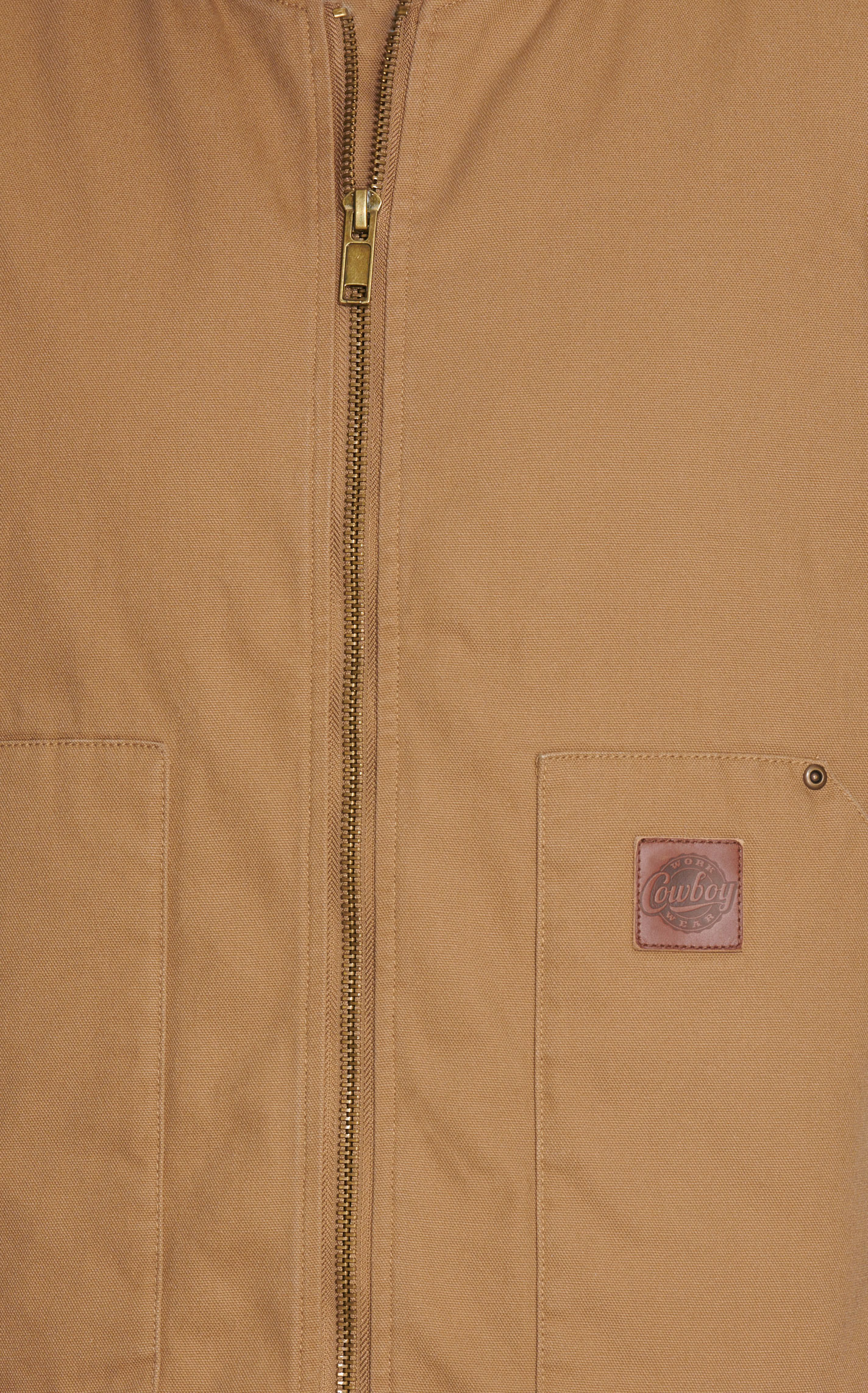 Cowboy Workwear Men's Tan Washed Canvas Vest - Image 1