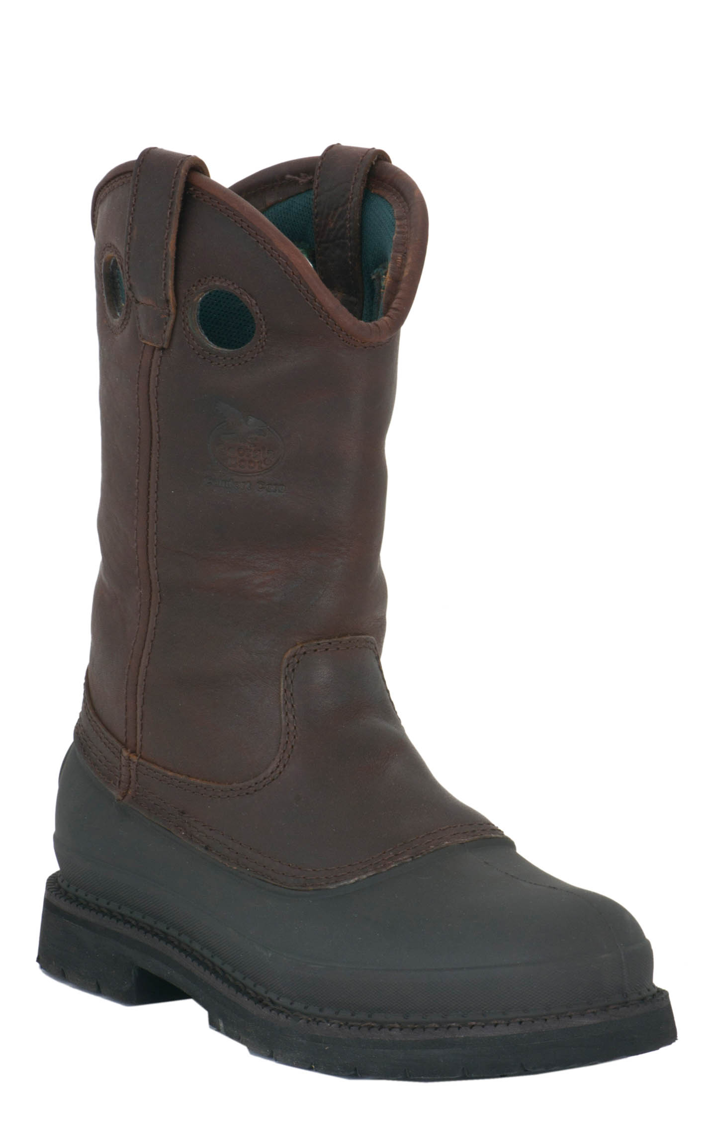 Georgia Men's Muddog Soggy Brown Leather and Rubber Round Steel Toe Work Boot - Image 1