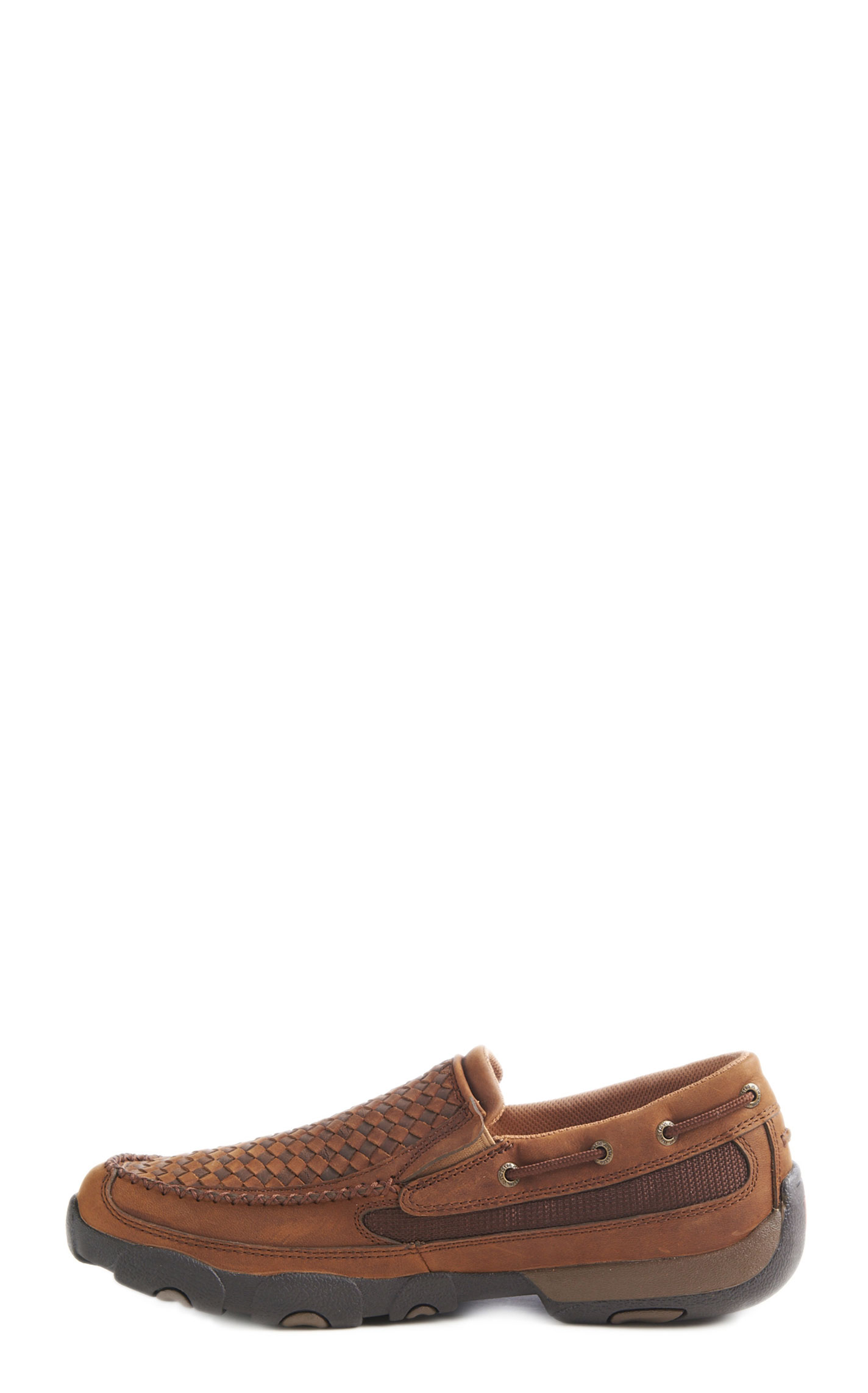 Twisted X Men's Distressed Basket Weave Driving Moccasin Casual Shoes - Image 1